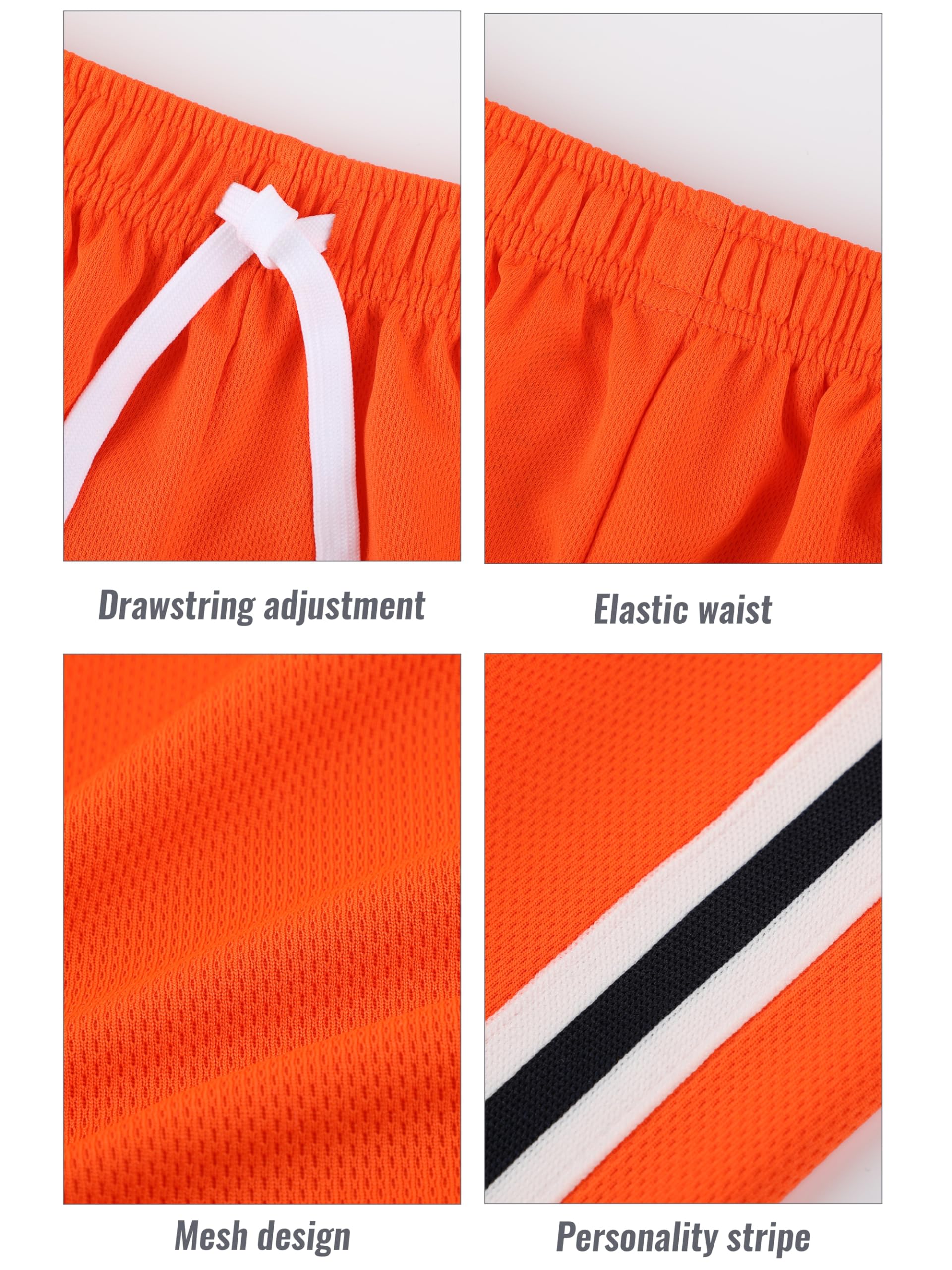 6 Pack Boys' Athletic Shorts - Quick Dry Mesh Basketball Soccer Gym Shorts for Toddlers & Kids - Perfect for Summer Sports, Playground & Outdoor Activities