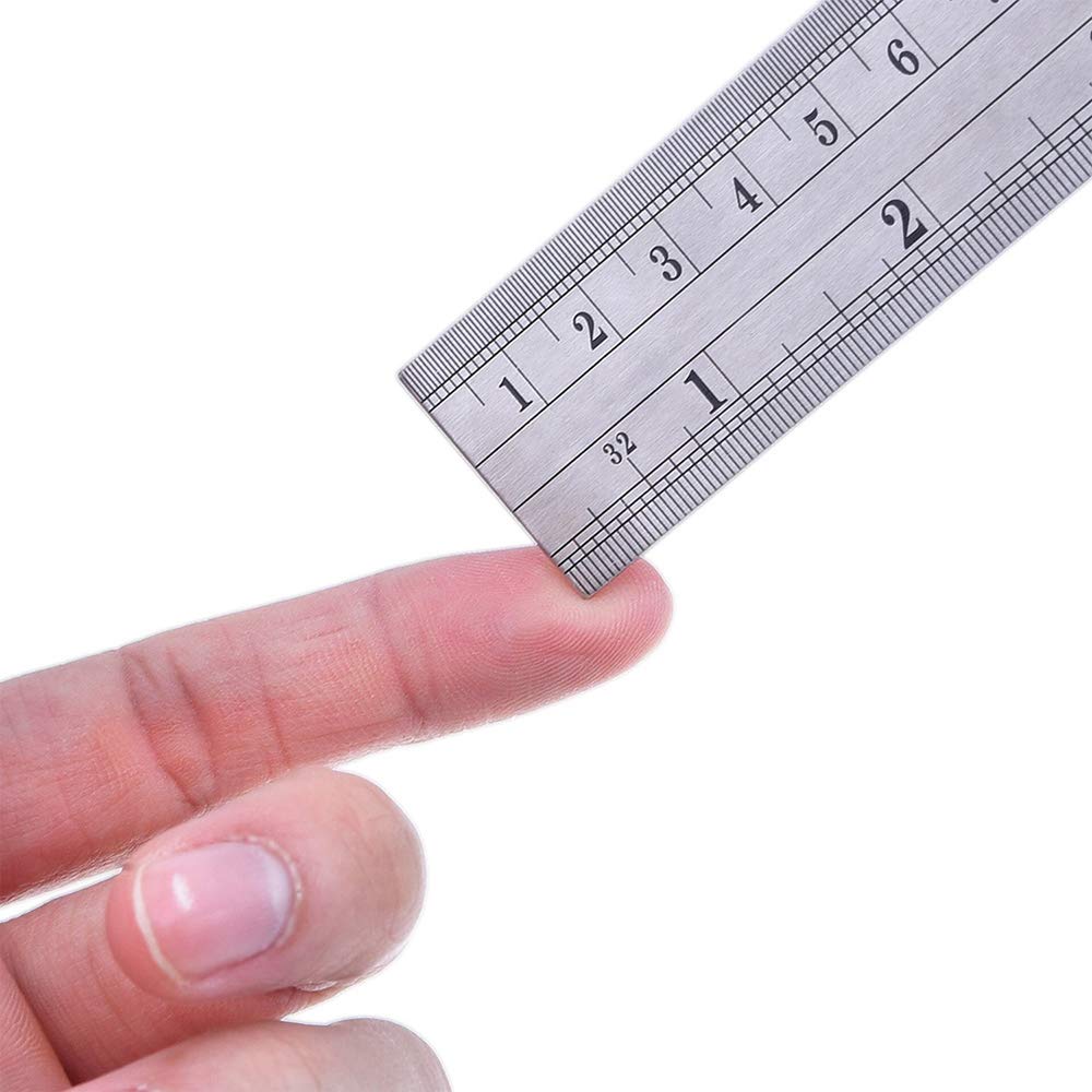 Premium Stainless Steel Rulers Set - 6 Inch, 8 Inch, 12 Inch Metal Ruler Pack of 3 for School, Office, Engineering & DIY Projects (LJ-LJ-102302) - Accurate Measuring Tool for Crafting, Drawing & Home Improvement