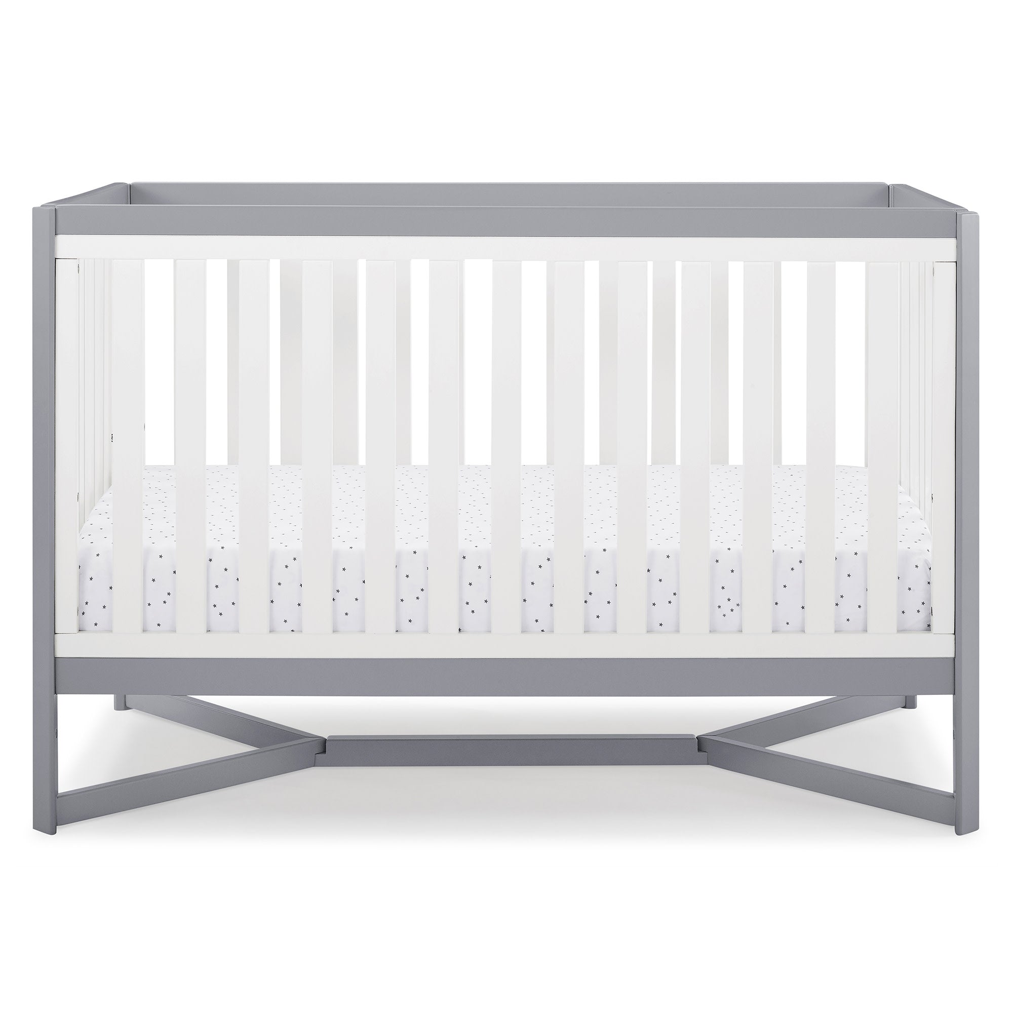 Tribeca 4-in-1 Convertible Baby Crib - White Nursery Furniture for Newborn to Toddler Bed - Perfect for Modern Nursery Rooms & Daycare Centers