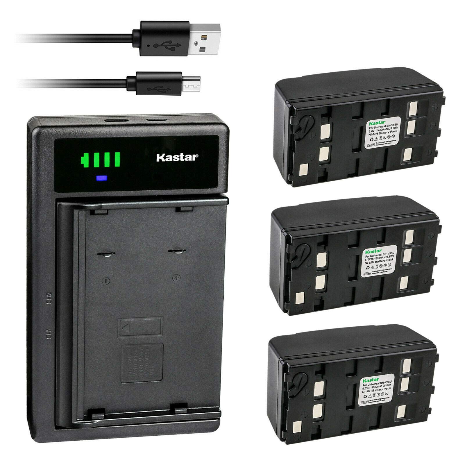 Kastar 3-Pack Replacement Battery & Smart USB Charger for RCA PRO-845/847/851/942/V700C/V702C/V800C Camcorders - Perfect for Travel Vlogging, Home Videos & Outdoor Filming