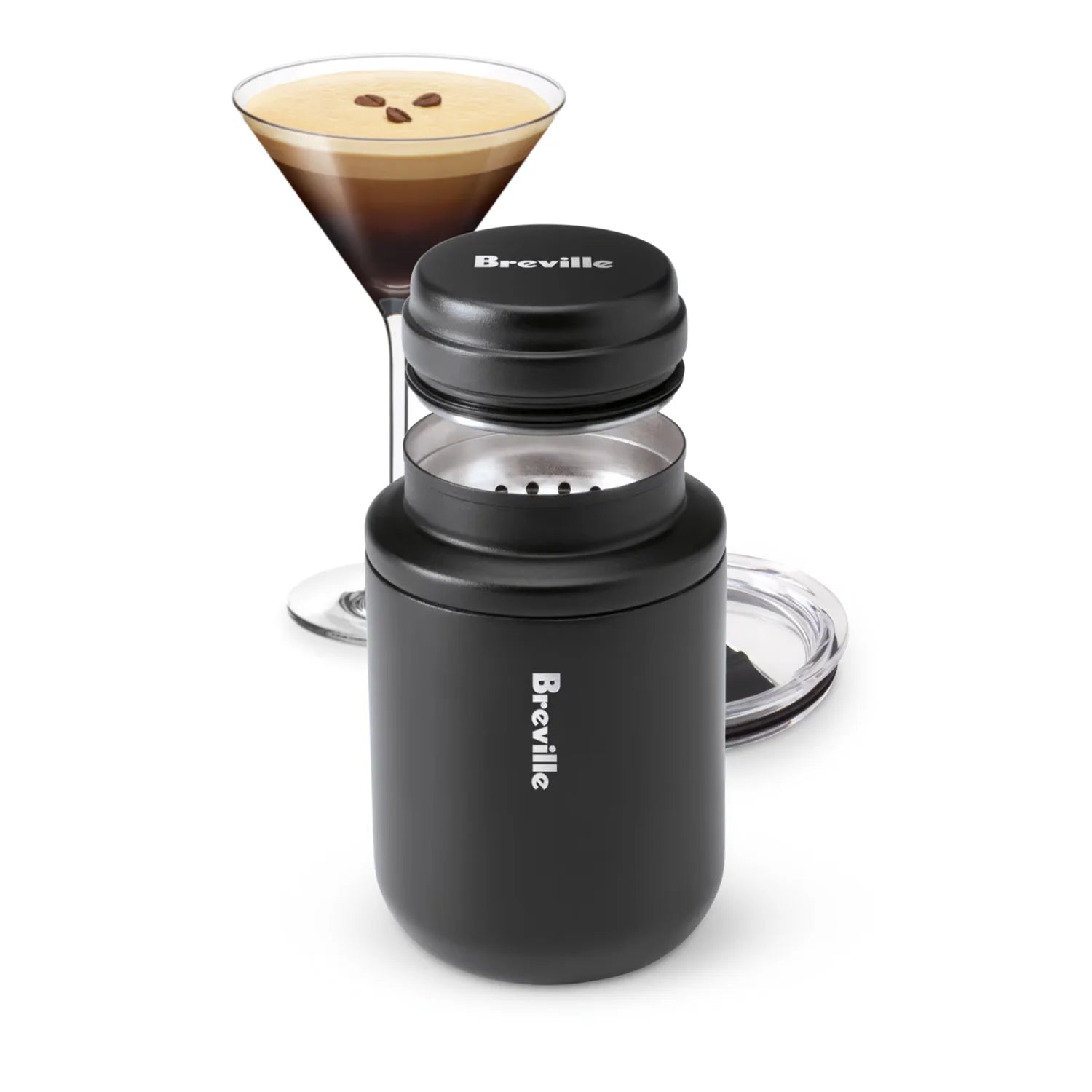 Breville Shake & Take Espresso Shaker & Travel Mug - 12oz Insulated Stainless Steel Coffee Cup for Iced Lattes & Cold Brew - Perfect for Office, Commuting & Outdoor Adventures