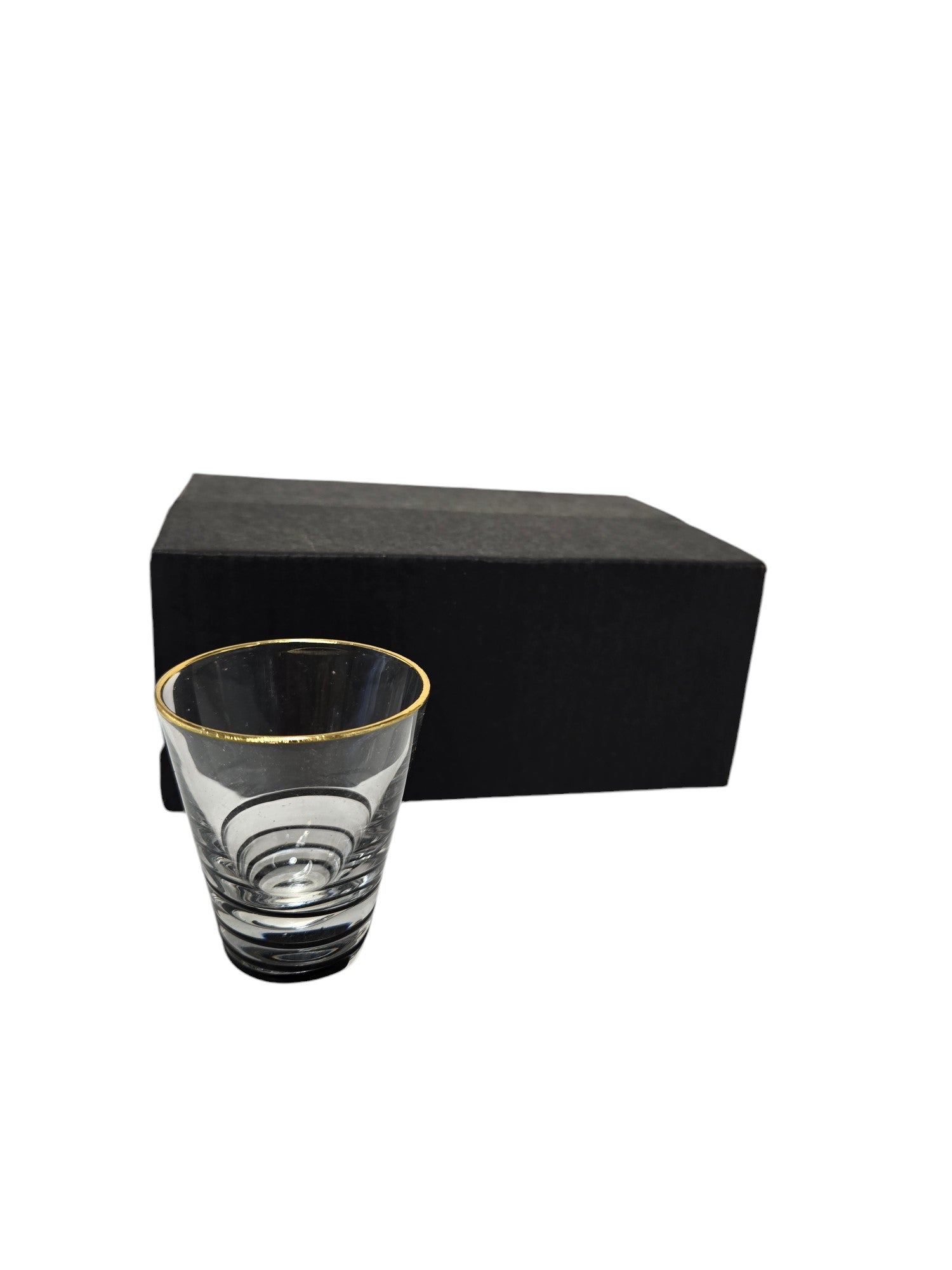 6-Piece 2x2.75 Inch Gold Rim Shot Glasses Set - Perfect for Parties, Bars, and Home Entertaining