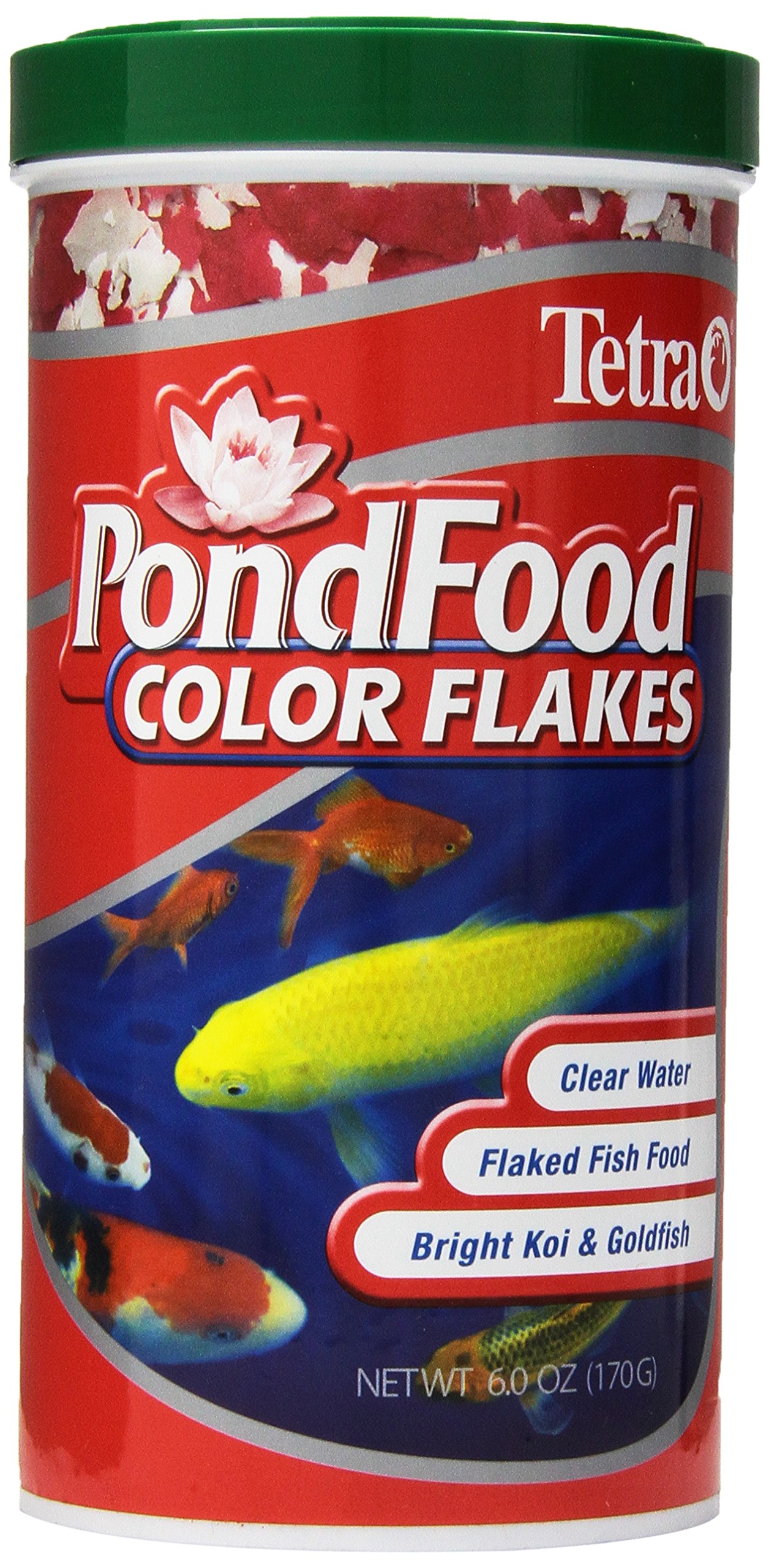 Tetra Pond Flaked Color Fish Food - 6 oz (1 Liter) for Koi, Goldfish & Pond Fish - Enhances Color & Nutrition - Ideal for Outdoor Ponds & Water Gardens