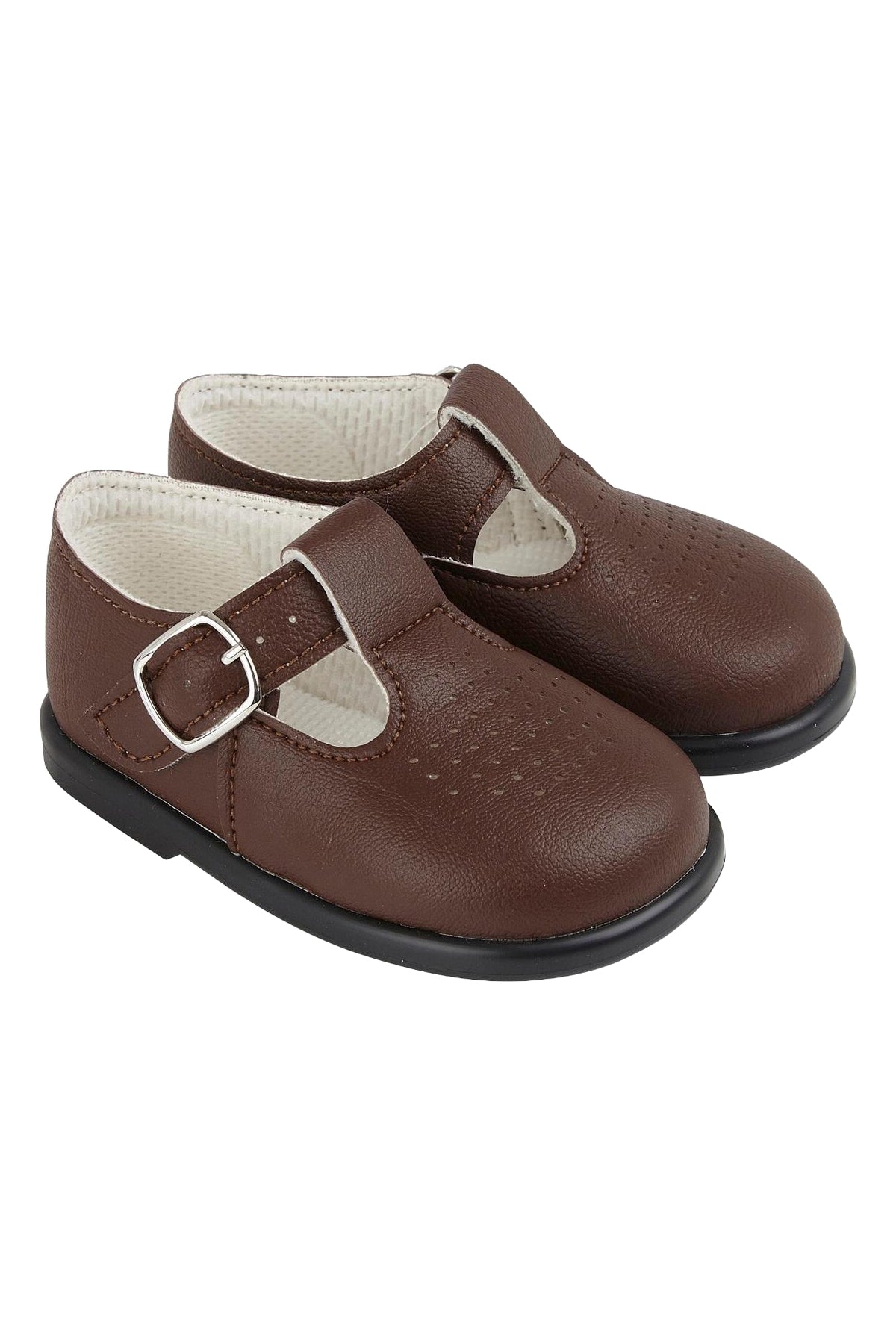 Brown T-Bar Hard Sole Shoes for Women - Comfortable & Stylish Mary Jane Flats for Work, Office, and Casual Wear