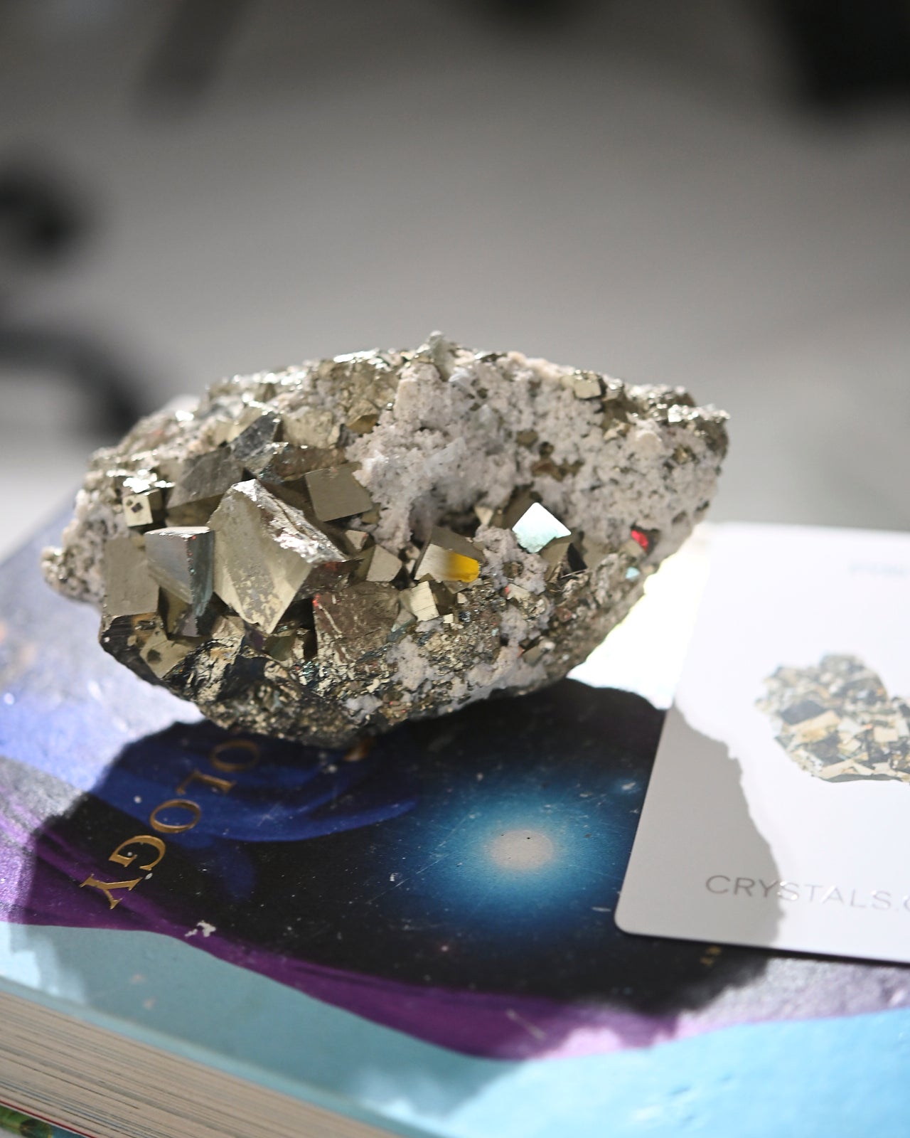 Natural Pyrite and Quartz Crystal Cluster - 2.6lbs Raw Mineral Specimen for Home Decor, Meditation & Healing Stone Collection