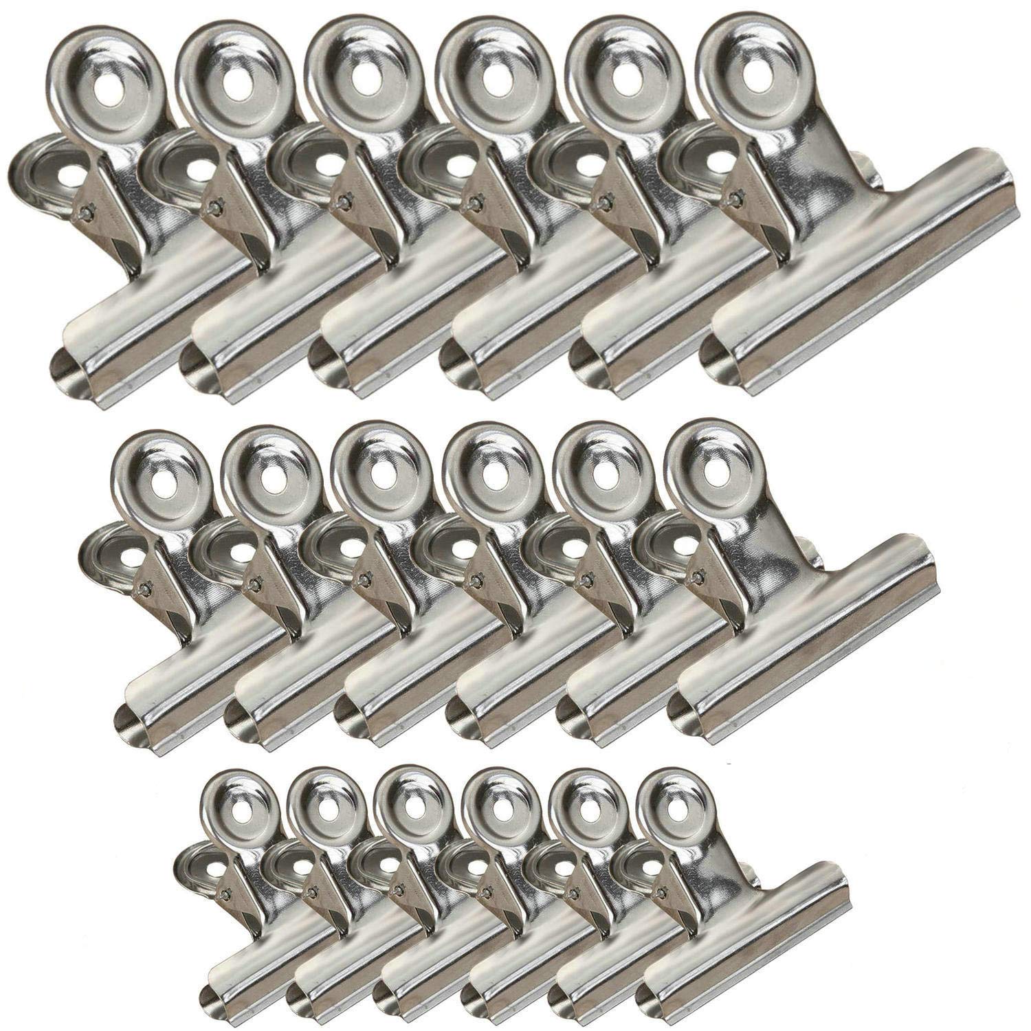 18-Pack Heavy Duty Stainless Steel Chip Clips - 3 Sizes Multi-Purpose Food Bag Clips for Kitchen, Office & School - Airtight Seal for Snacks, Chips, Cereal & More - Perfect for Organizing, Sealing Bags & Hanging Items