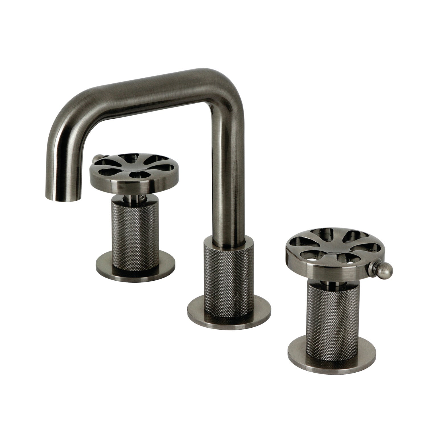 Belknap KS141BSSRX 2-Handle Widespread Bathroom Faucet with Push Pop-Up Drain - Black Stainless Steel - Perfect for Modern Bathroom Renovations and Vanity Upgrades