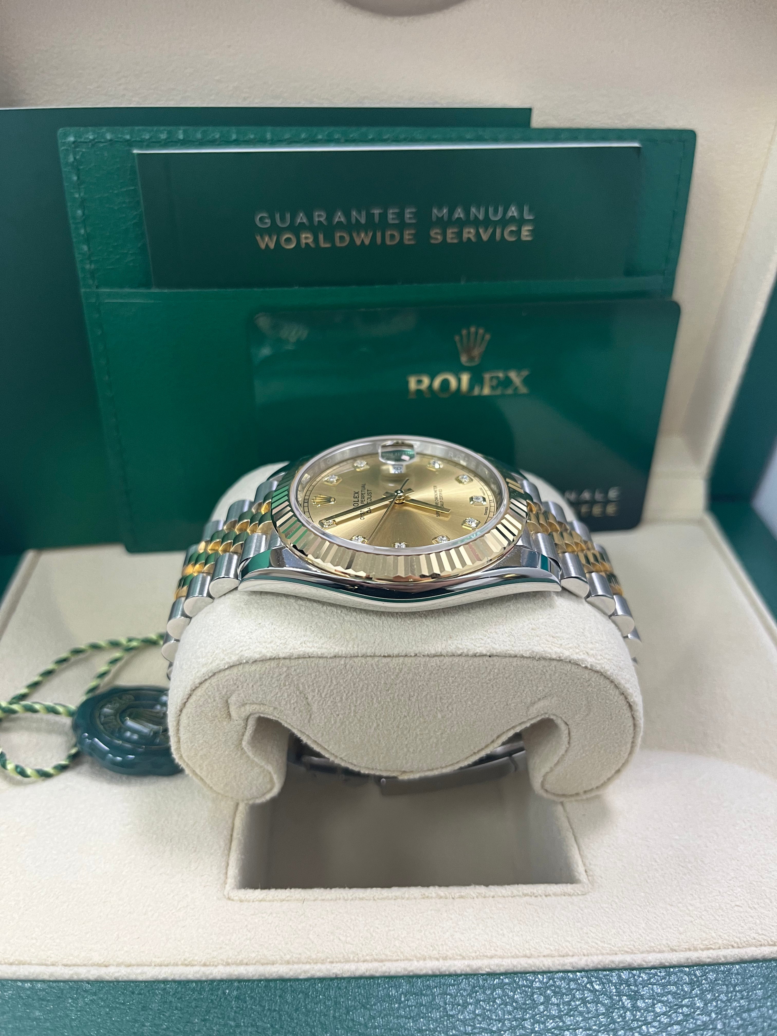 Rolex Datejust 41 Men's Watch - Champagne Diamond Dial, Stainless Steel & Yellow Gold (Ref.126333) | Luxury Dress Watch for Business & Formal Occasions