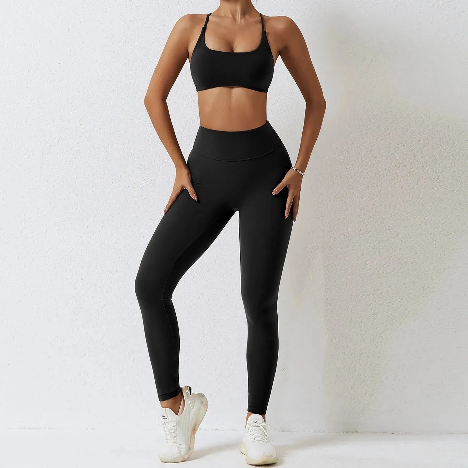 Seamless Yoga Set for Women - 2-Piece High Waist Leggings & Sports Bra Workout Outfit | Gym, Fitness, Yoga & Running Activewear