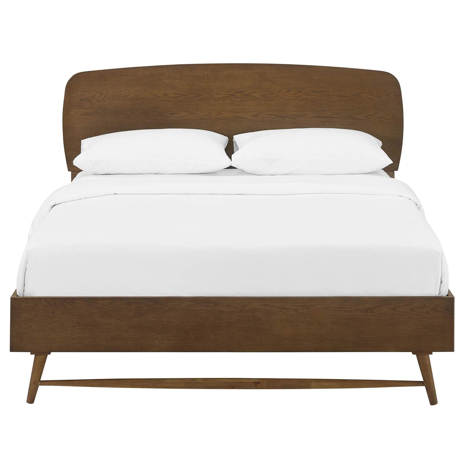 Modern Contemporary Urban Design Wooden Platform Bed Frame in Brown - Perfect for Minimalist and Scandinavian Style Bedrooms