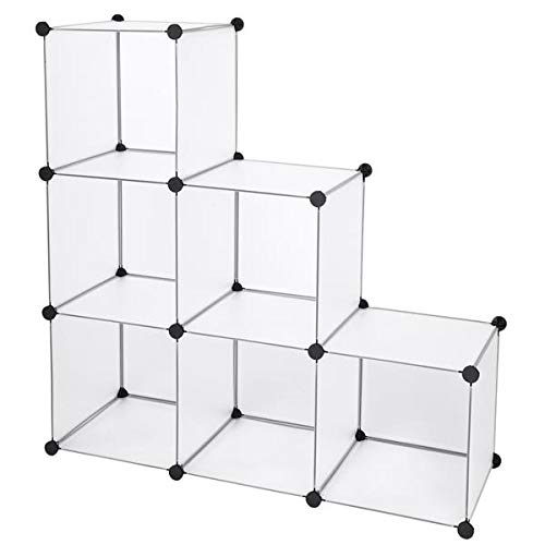 AUTOKOLA 6-Cube Modular Storage Organizer - DIY Plastic Shoe Rack, Closet Cabinet & Home Organization Solution in White | Fast 3-7 Day Delivery | Perfect for Bedroom, Living Room & Entryway Storage