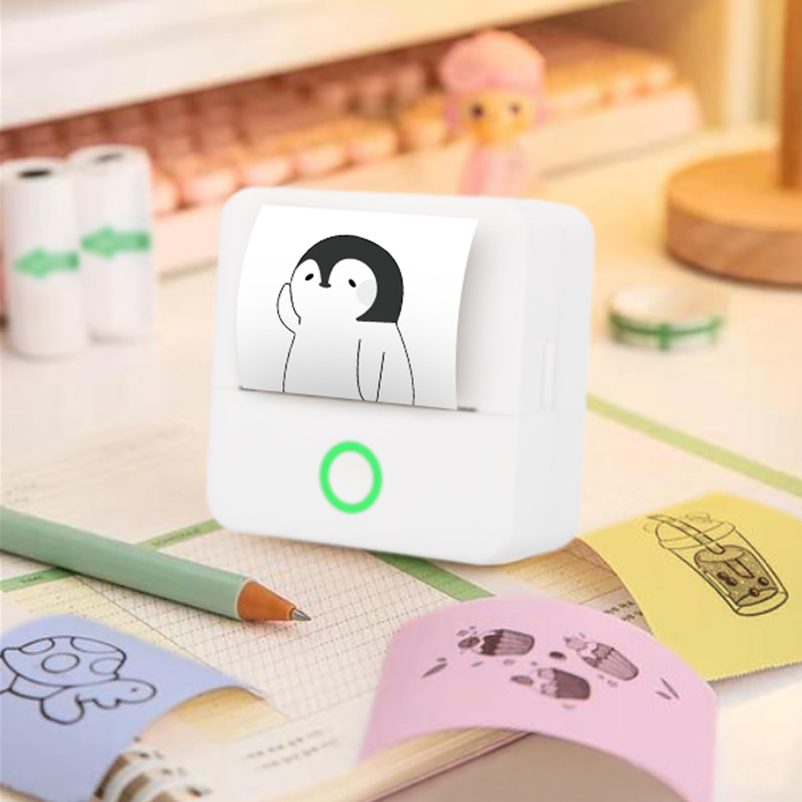 Mafiti 6 Rolls Self-Adhesive Thermal Mini Printer Paper (3 White + 3 Colorful) - 57x25mm for X6 Mini Pocket Printer | Perfect for Labeling, Organizing, DIY Crafts & Small Business Packaging