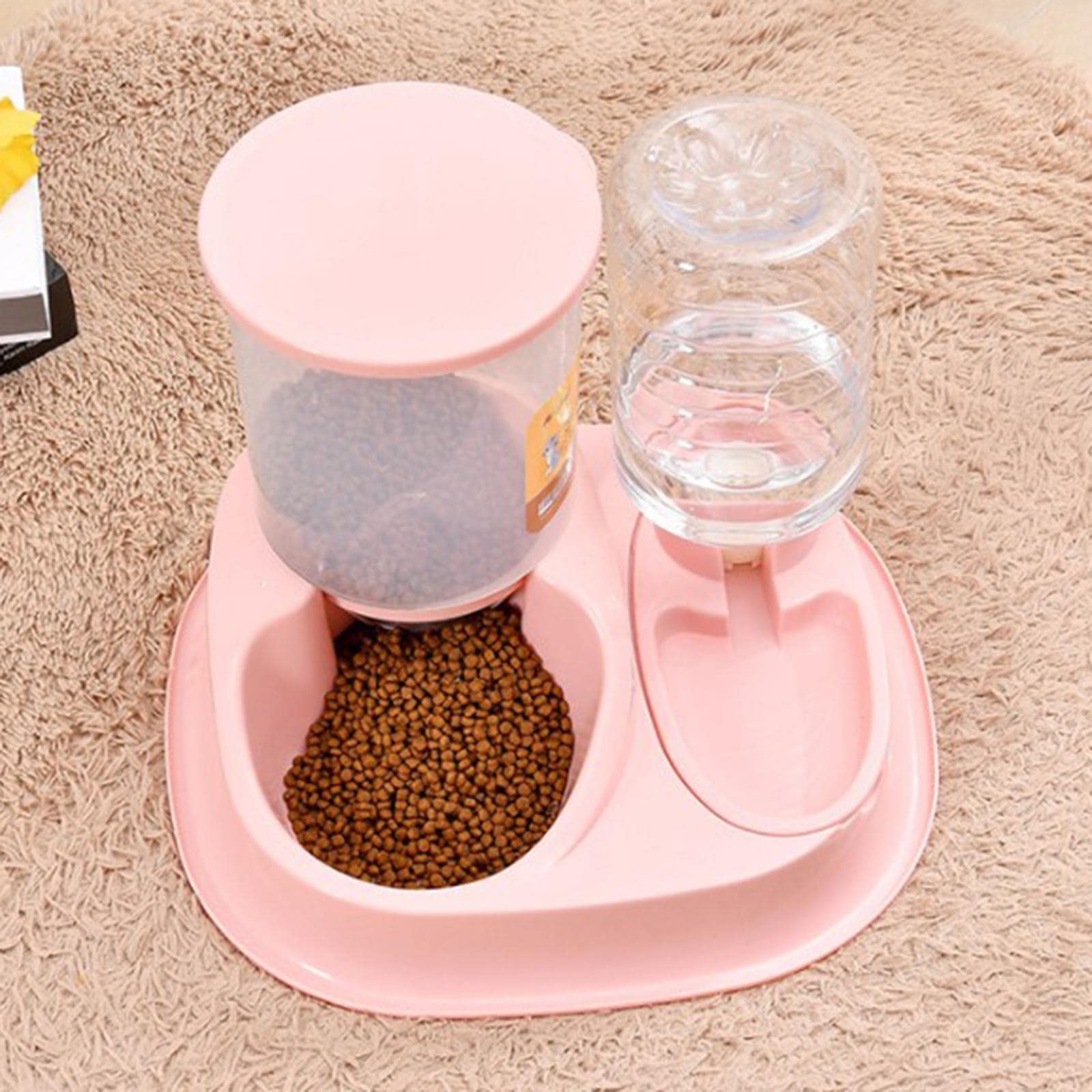 Lyla Automatic PET Water Dispenser for Cats, Dogs, and Puppies - Pink Pet Food & Water Feeder for Home, Office, and Travel Use