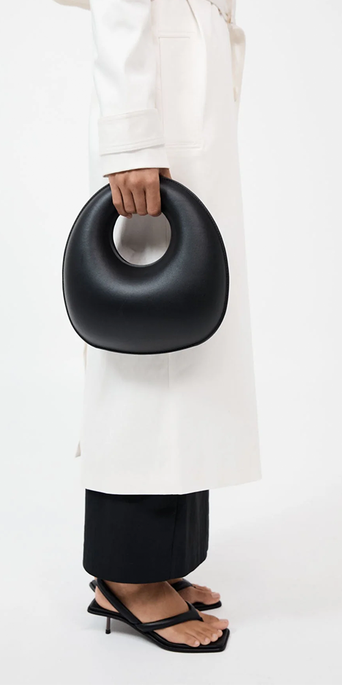 Black Leather Shell Clutch Purse - Women's Fashion Handbag for Evening Parties, Weddings & Special Occasions