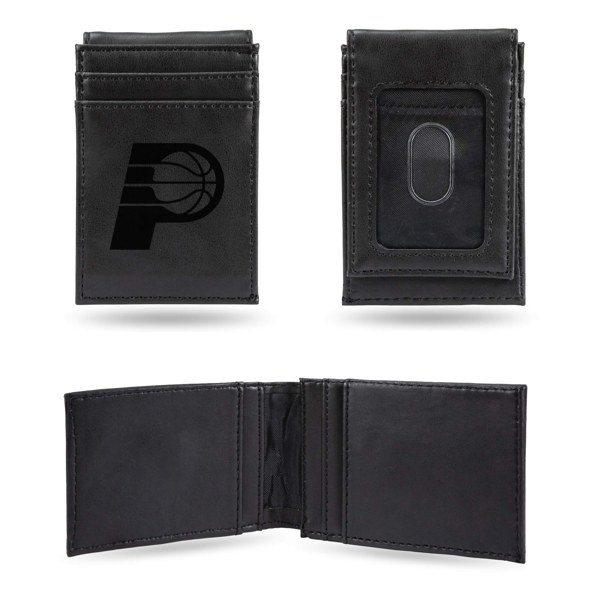 NBA Basketball Laser Engraved Front Pocket Wallet - Slim & Comfortable Compact Wallet for Men - Perfect for Game Day, Travel, and Everyday Carry