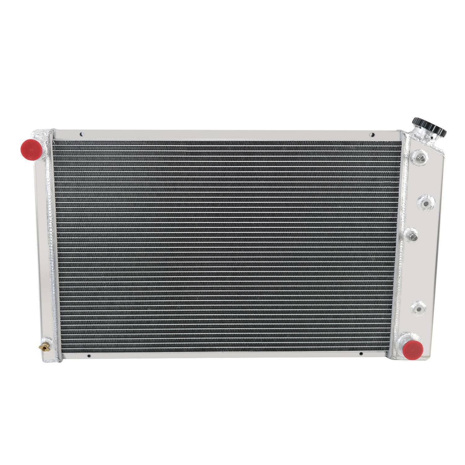 AlloyWorks CC162 4-Row Core Aluminum Radiator with Fan Shroud & Relay Kit - Compatible with 1970-1987 Chevy Blazer C/P/G/K Series, 1975-1988 Oldsmobile Cutlass, 1975-1987 Buick Models (AT/MT) - High Performance Crossflow Cooling System for Off-Roading & Classic Car Restoration