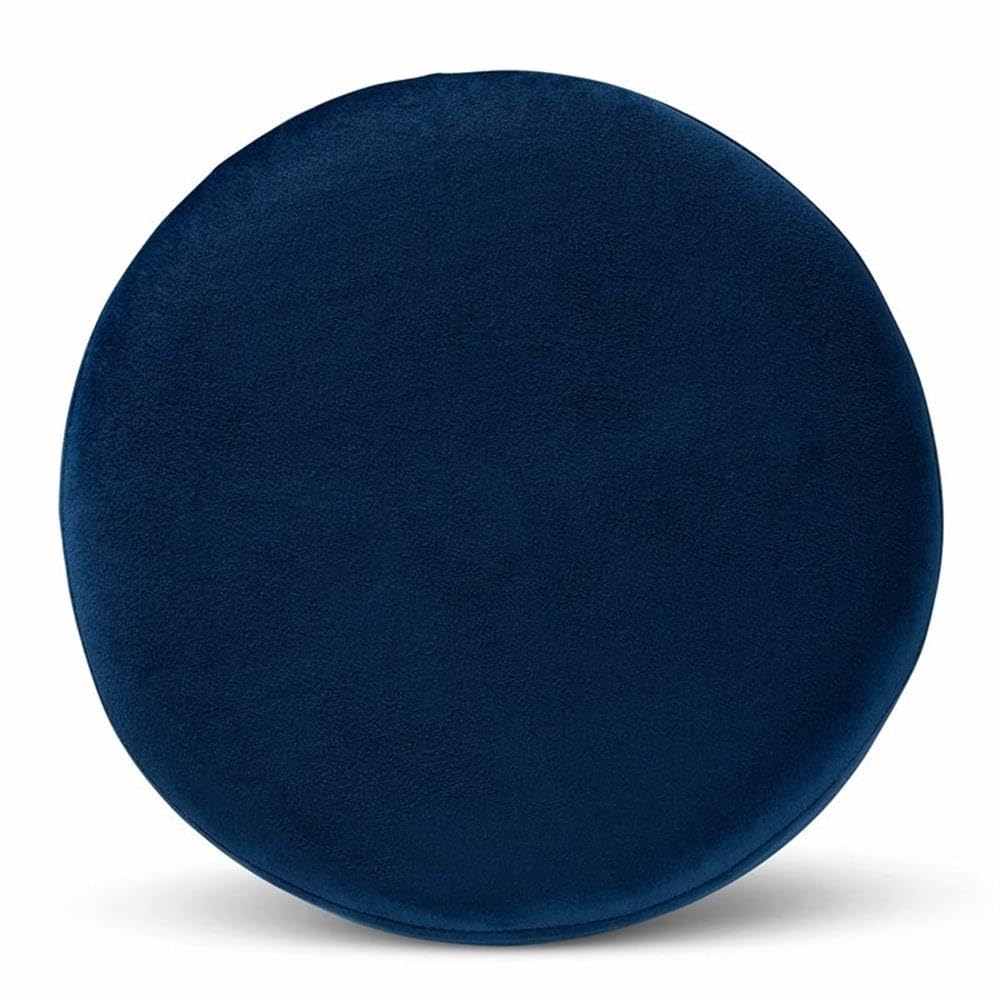 Baxton Studio Chaela Navy Blue Velvet Ottoman with Gold Metal Base - Contemporary Glam Footstool for Living Room, Bedroom & Lounge Decor