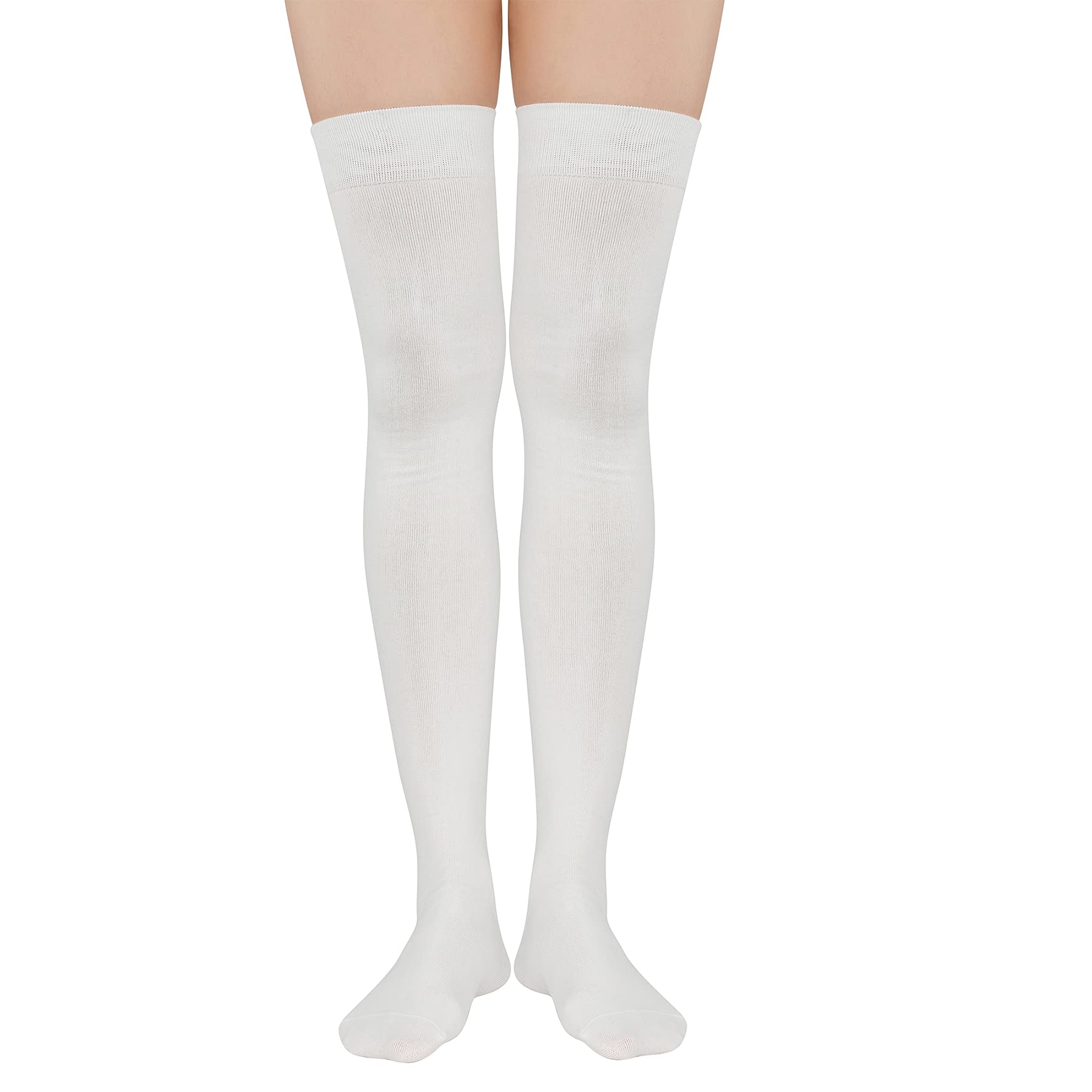 Zando Women's Cotton Thigh High Socks - Over Knee Stockings for Daily Wear & Outfits