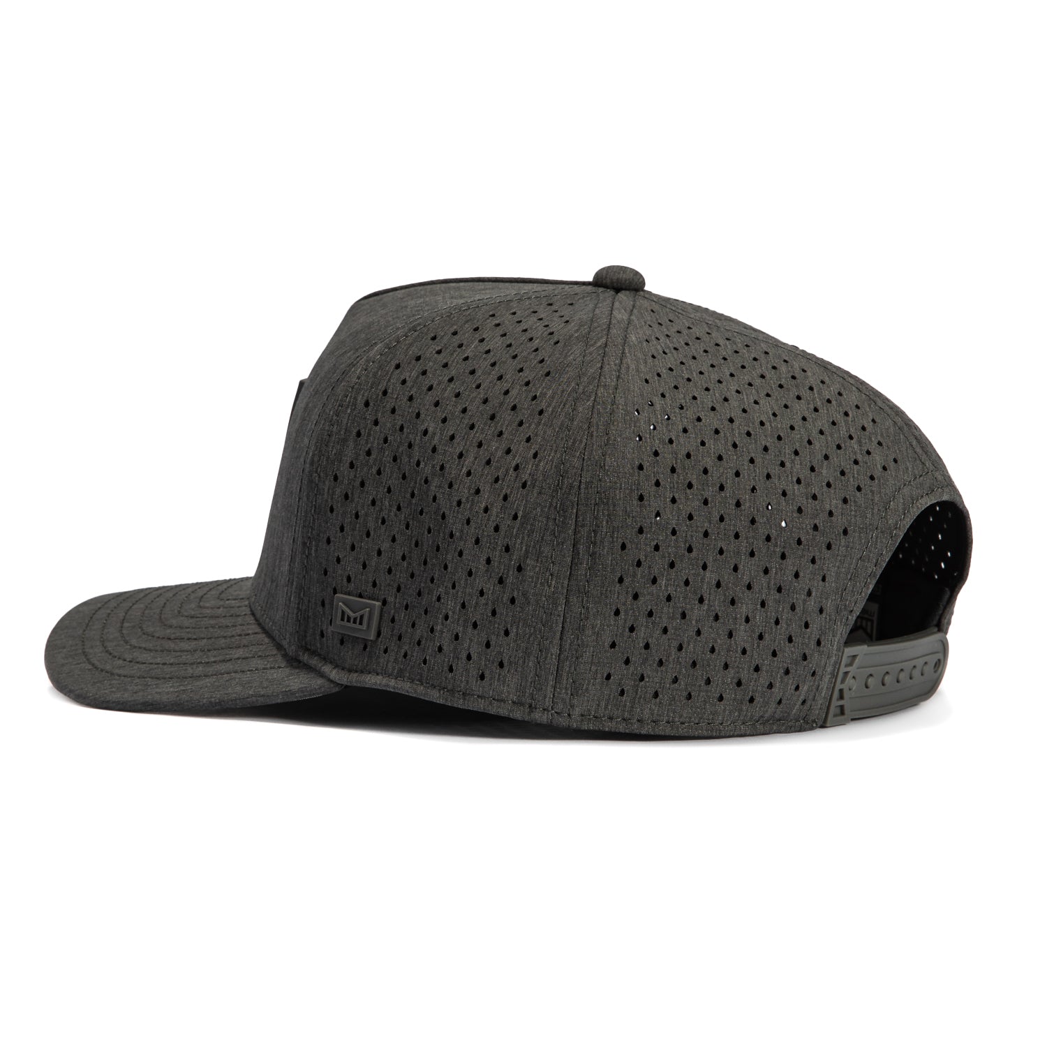 Melin Odyssey Stacked Hydro Snapback Hat - Charcoal Gray Adjustable Baseball Cap for Men & Women | Perfect for Outdoor Sports, Casual Wear & Street Fashion