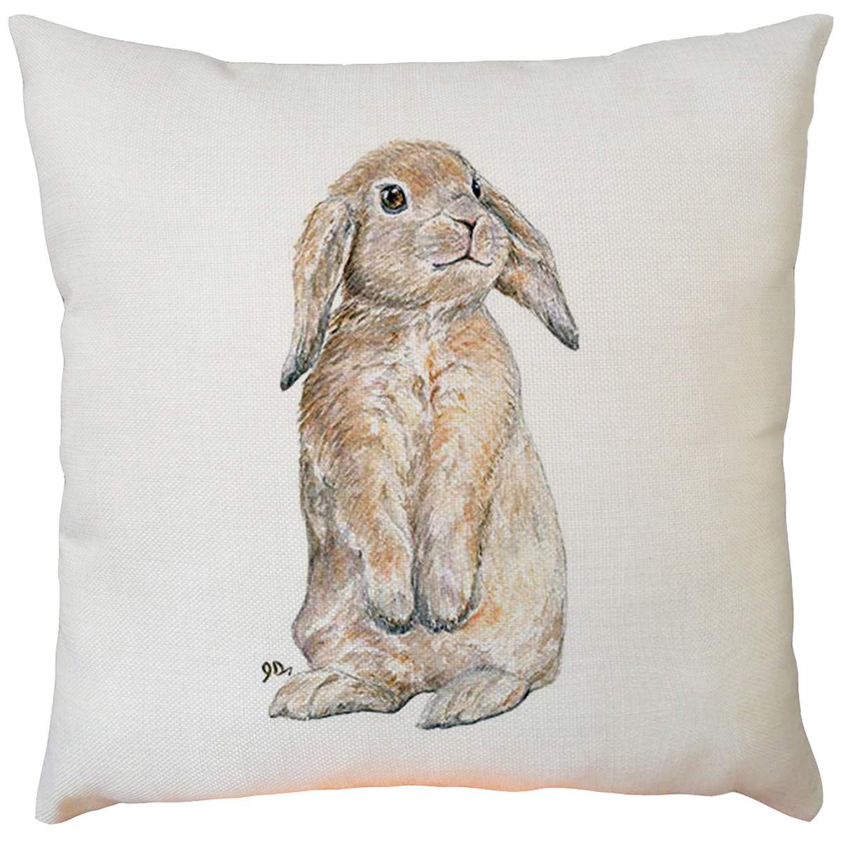 Malbaba 18x18 Inch Cotton Linen Throw Pillow Covers - Easter Bunny & Cute Animal Designs for Sofa, Couch & Bed Decor | Soft Home Accent Pillow Cases for Living Room, Nursery & Seasonal Decor