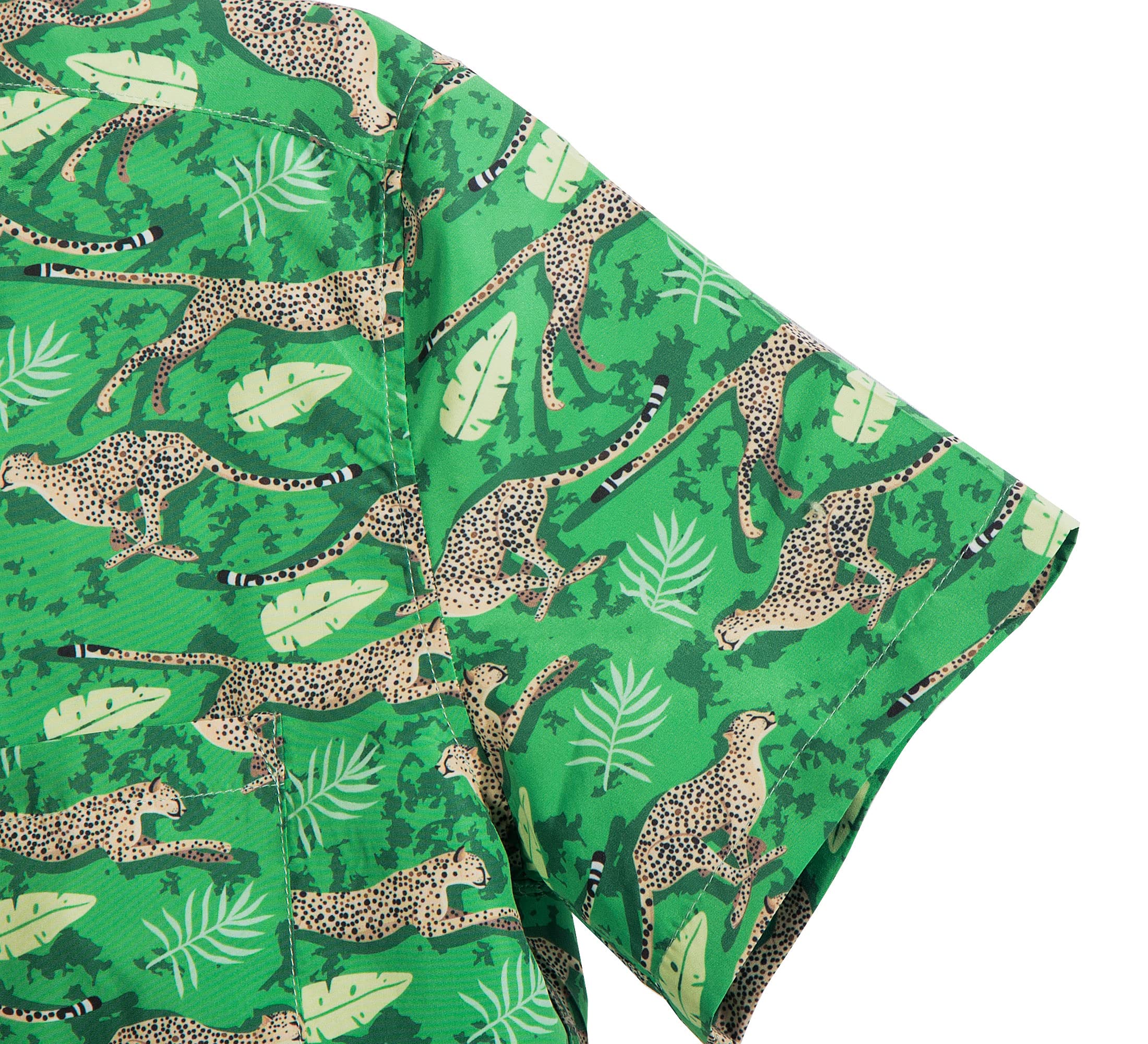 **AVANZADA Men's Short Sleeve 3D Leopard Print Hawaiian Shirt - Casual Button Down Tropical Beach Shirt for Summer, Vacation & Party Wear**    *(Use for beach outings, luau parties, summer vacations, casual Fridays, or tropical-themed events.)*