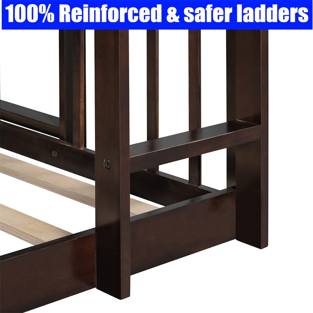 Sturdy Triple Bunk Bed for Kids with Slide - Solid Wood, Convertible Design for Bedroom & Playroom