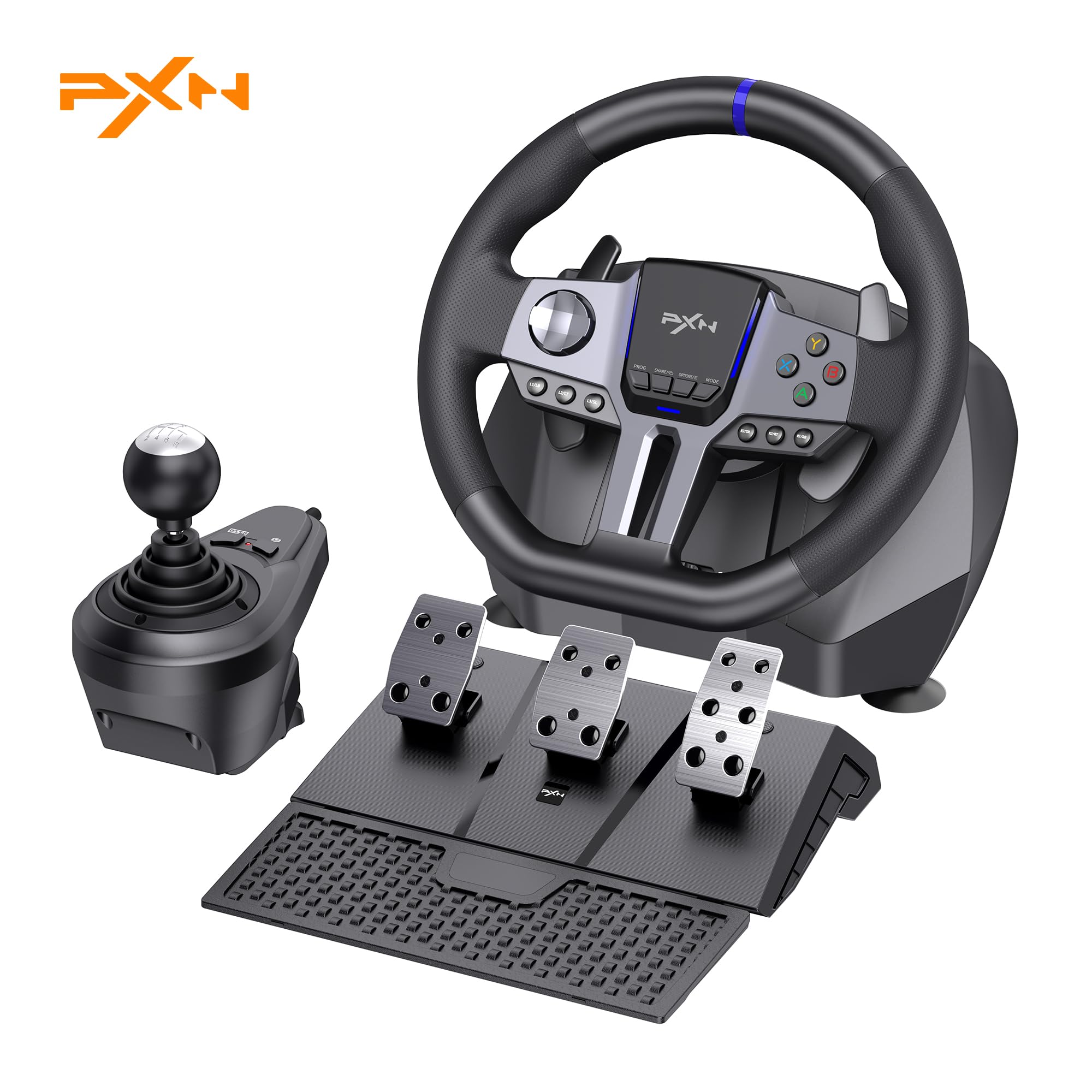 PXN V9 Gen2 Racing Wheel - 270°/900° Adjustable Gaming Steering Wheel with Vibration, Shifter & Pedals for PS4, PS5, PC, Xbox Series X|S - Perfect for Racing Sims & Gaming Setups