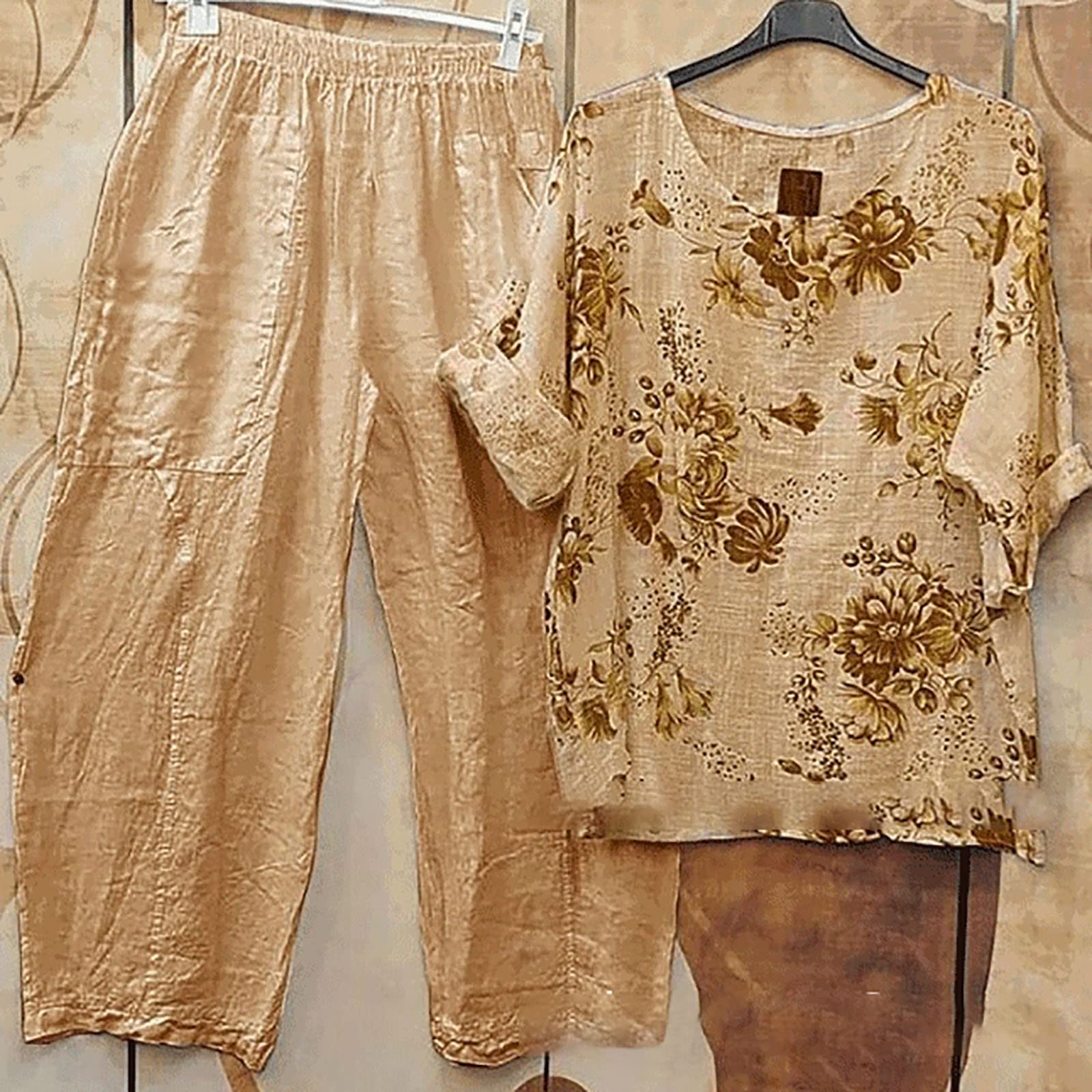 Women's Linen Pant Sets - Casual Summer 2 Piece Outfits with Short Sleeve Top & Dressy Pants | Perfect for Beach Vacations, Brunch Dates & Office Wear