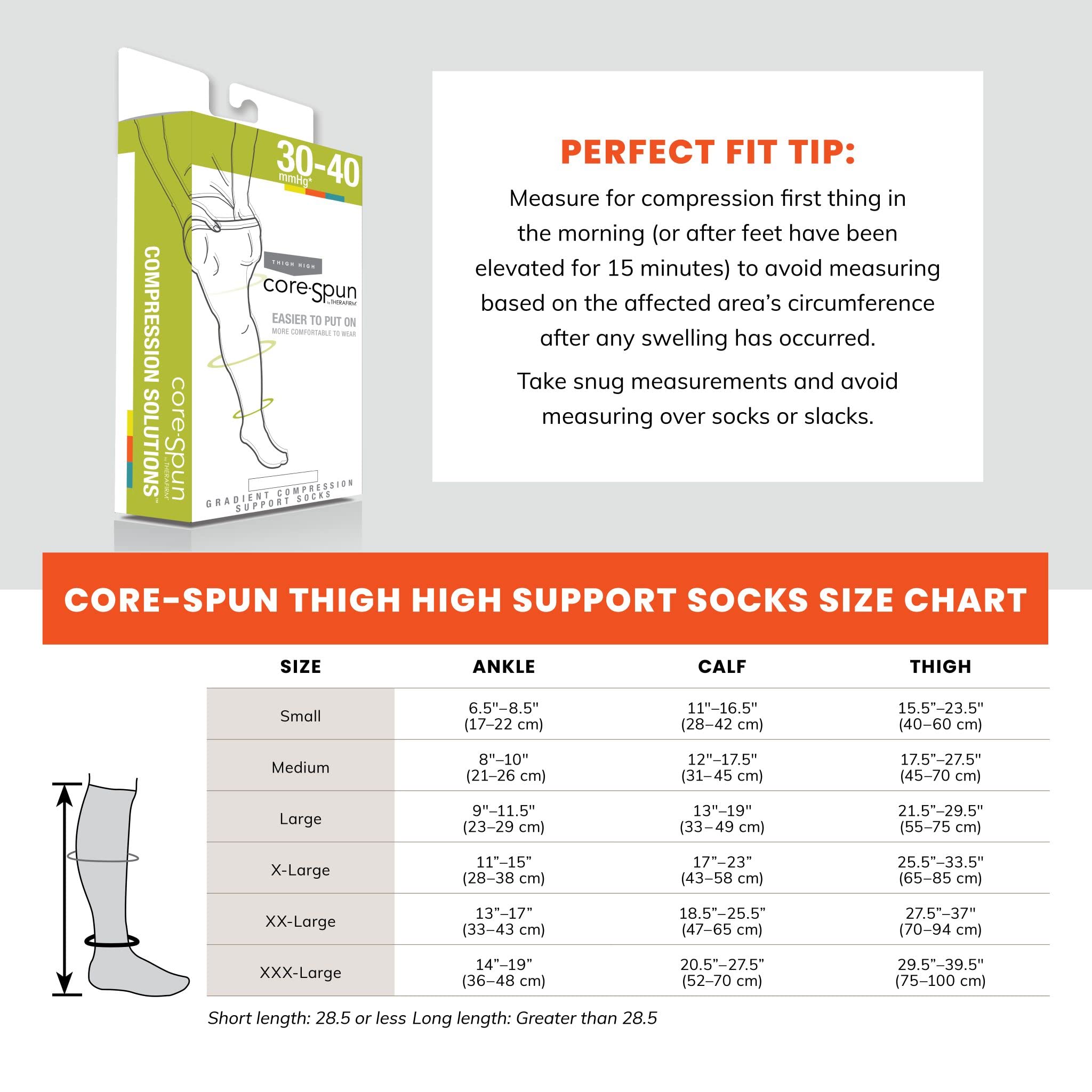 30-40mmHg Firm Graduated Compression Thigh High Socks for Women & Men - Core-Spun Medical Support Stockings for Varicose Veins, Swelling Relief - Perfect for Travel, Nursing, Pregnancy & Post-Surgery Recovery