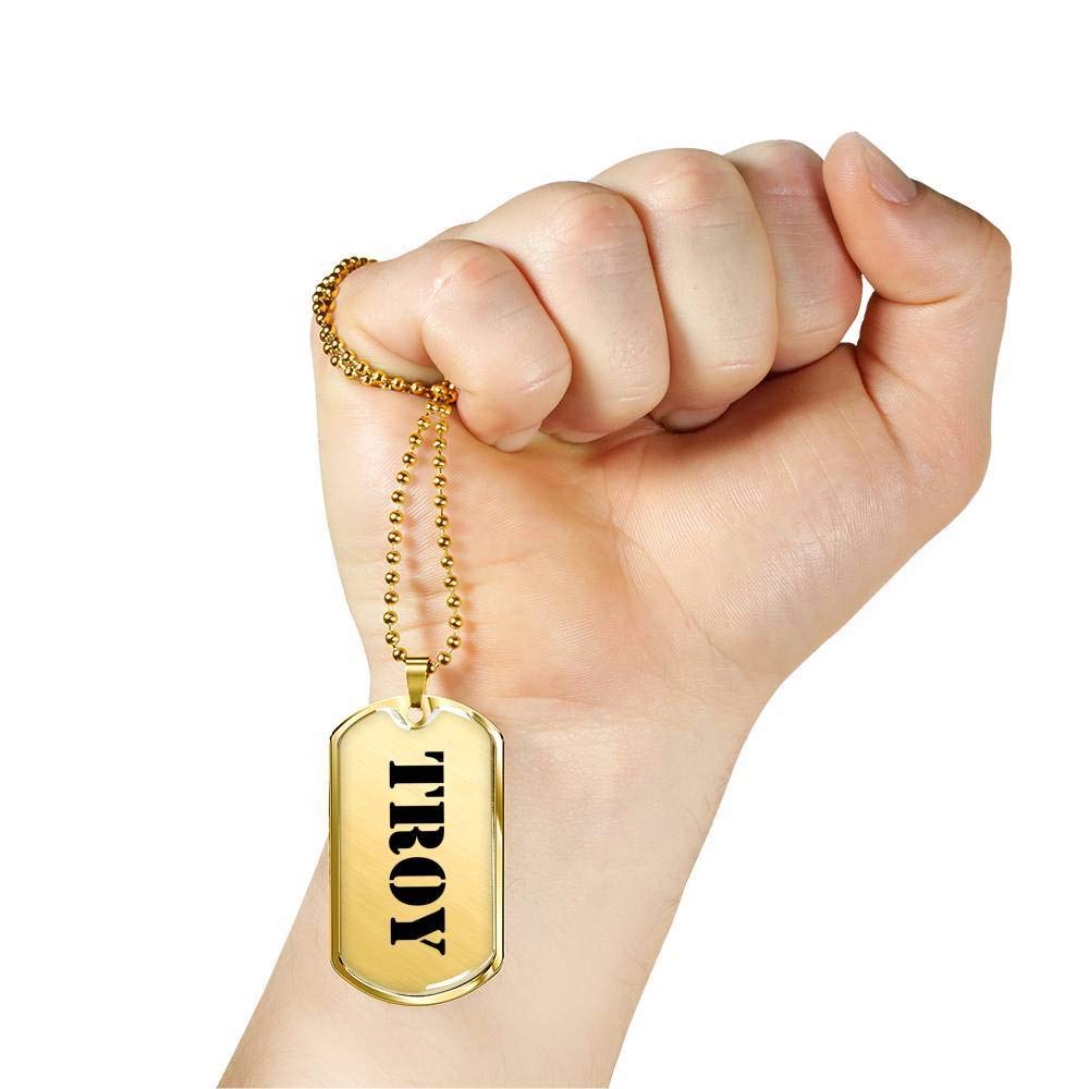 18K Gold Plated Personalized Dog Tag Necklace - Custom Name Engraved Luxury Jewelry for Men, Father's Day & Birthday Gifts - Perfect for Everyday Wear, Special Occasions & Military Appreciation
