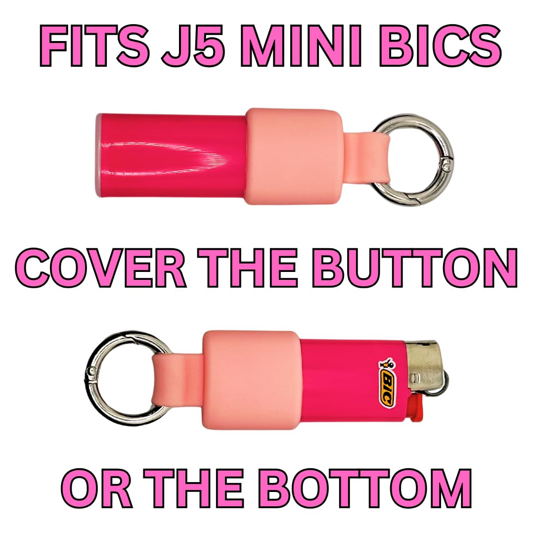 Mini BIC Lighter Holder Keychain - 10 Colors for J5 Lighters | Camping & Outdoor Use