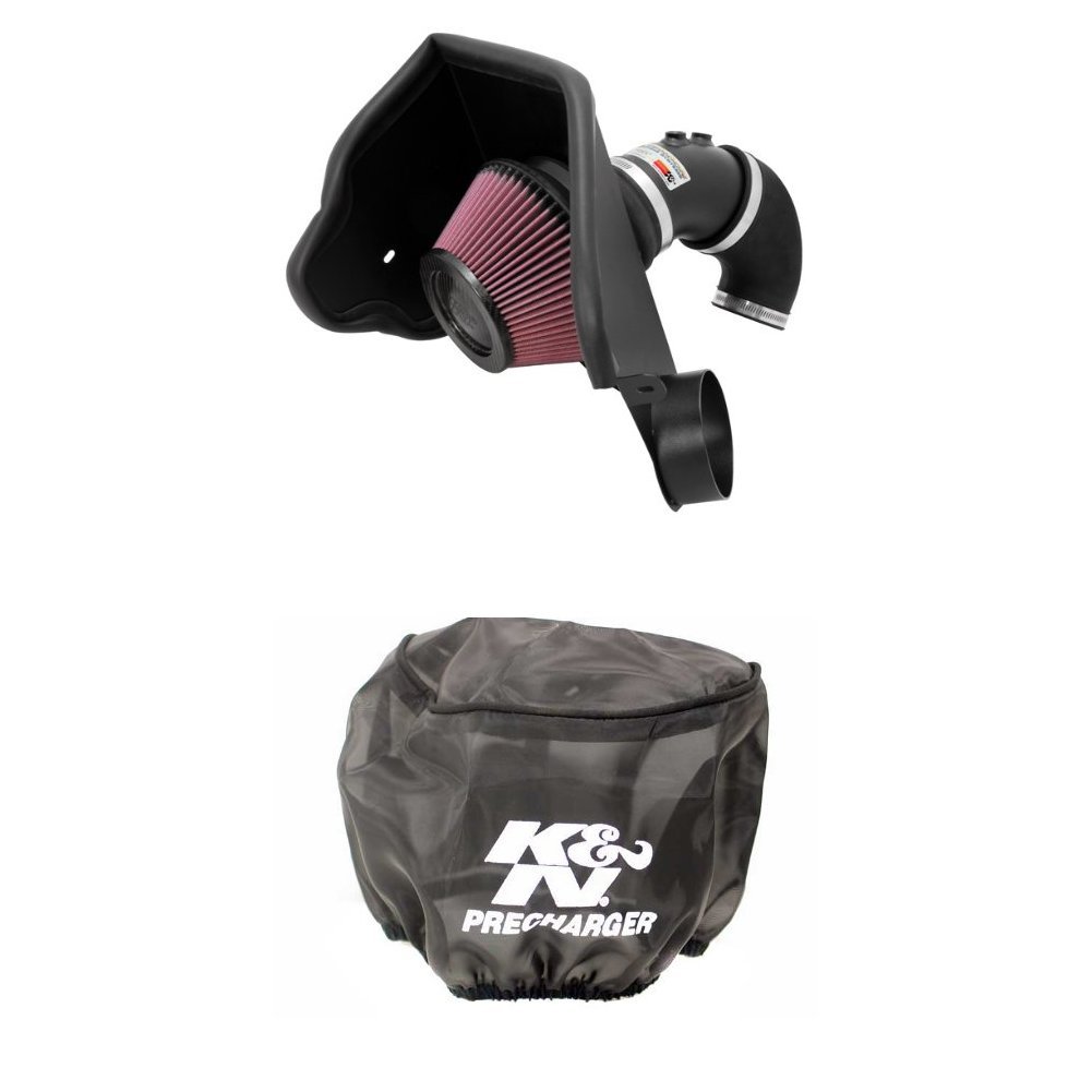 K&N 69-5302TTK High Performance Air Intake System with Black Air Filter Wrap - Upgrade Your Car's Engine Power & Fuel Efficiency for Racing & Off-Road Adventures