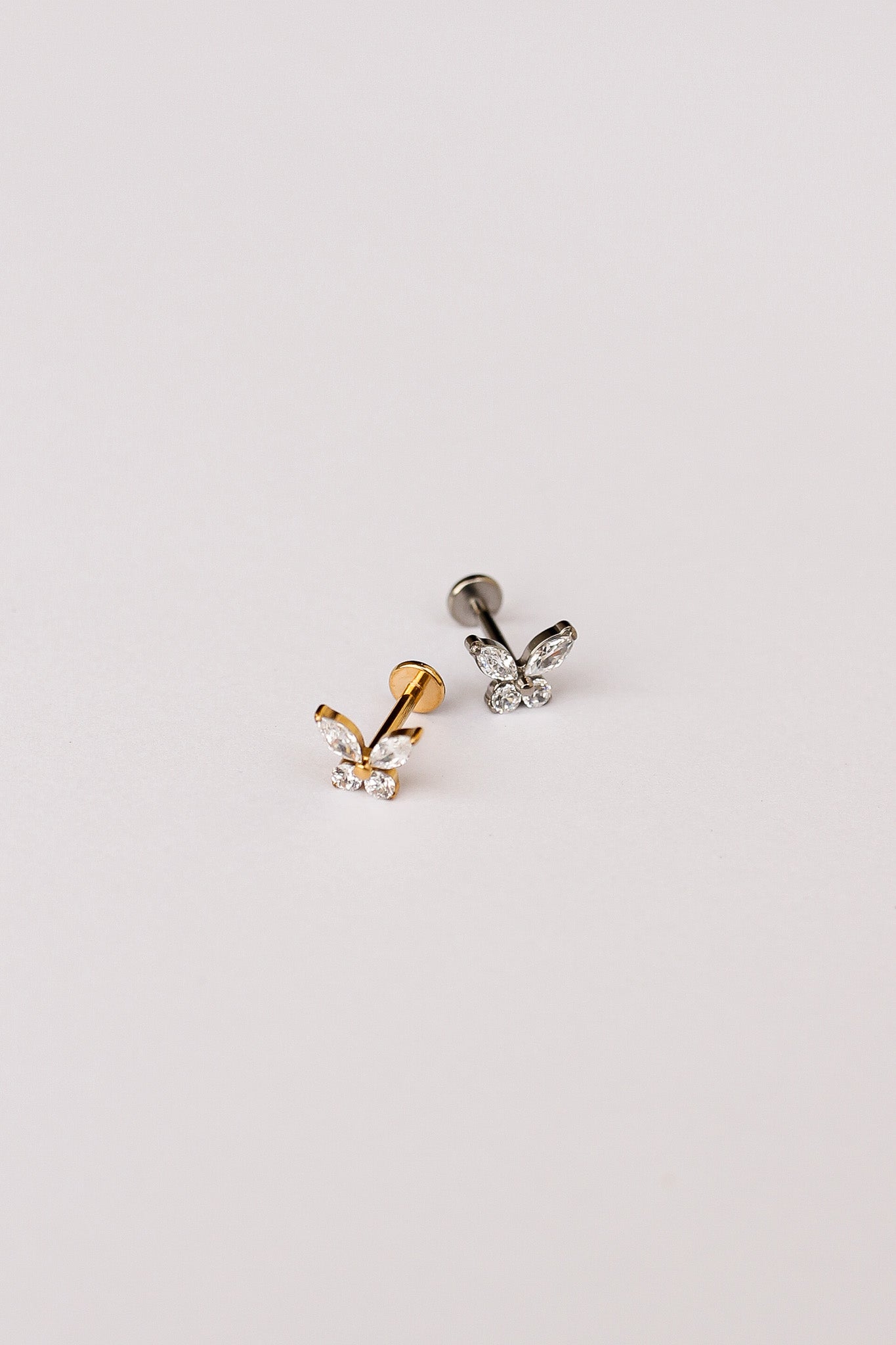 Crystal Butterfly Flat Back Stud Earrings - Elegant & Dainty Jewelry for Women | Perfect for Parties, Weddings & Everyday Wear