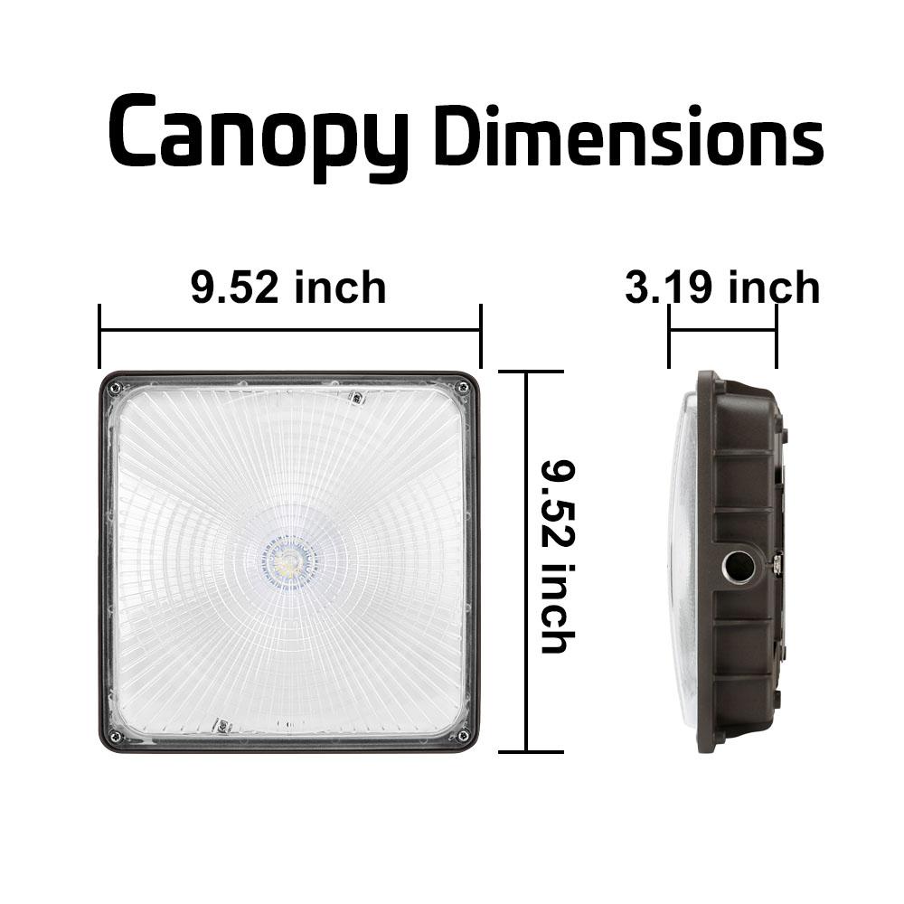 6 Pack Konlite LED Canopy Area Light - 40W 5450 Lumens 5000K Bright White - Non-Dimmable 120-277V - Replaces 100W - Perfect for Warehouses, Garages & Parking Lots