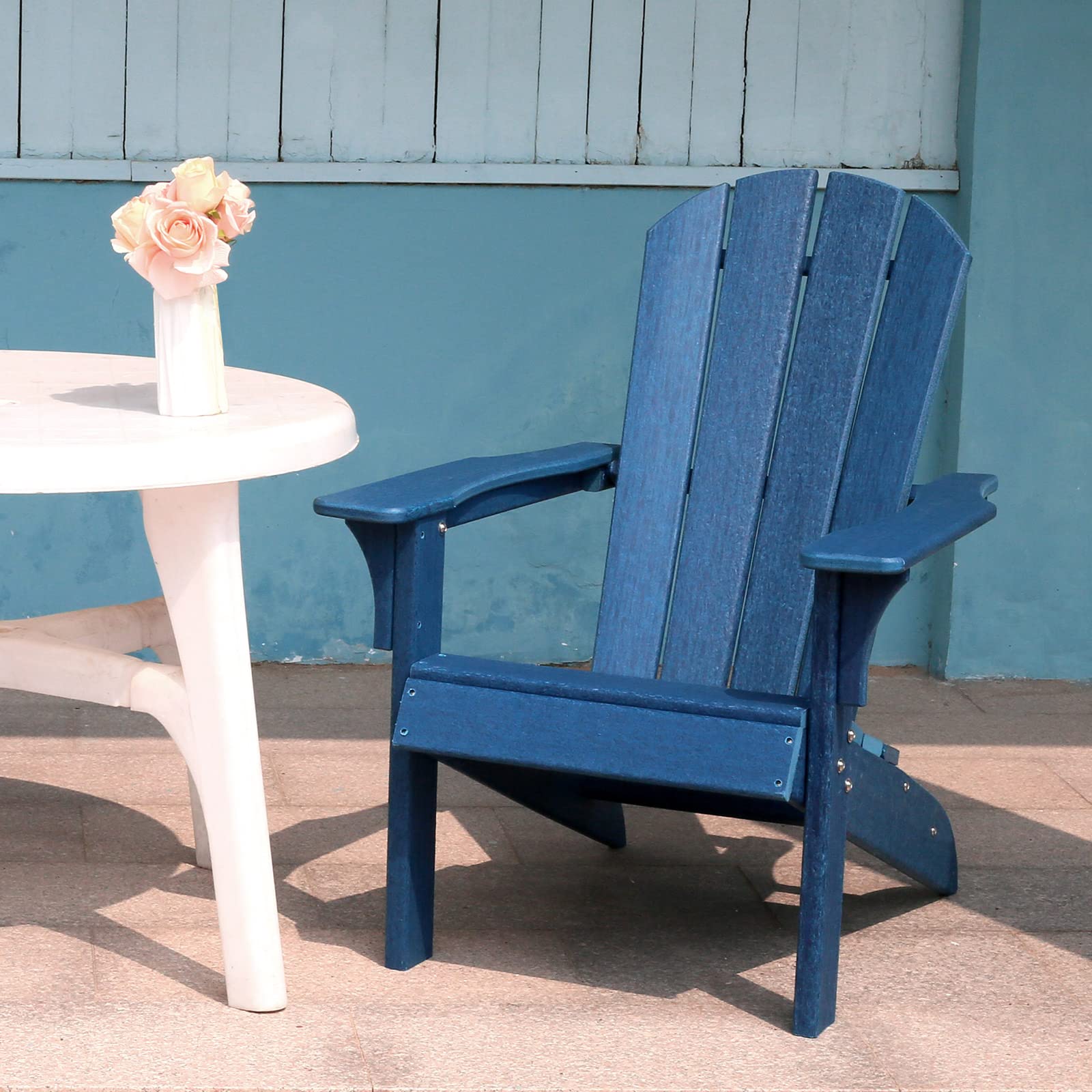 Premium HDPE Resin Adirondack Chair - Weather-Resistant Outdoor Patio Furniture for Adults - Perfect for Backyard, Garden, Beach, Pool & Campfire Areas - Durable Red Lounge Chair for Relaxation