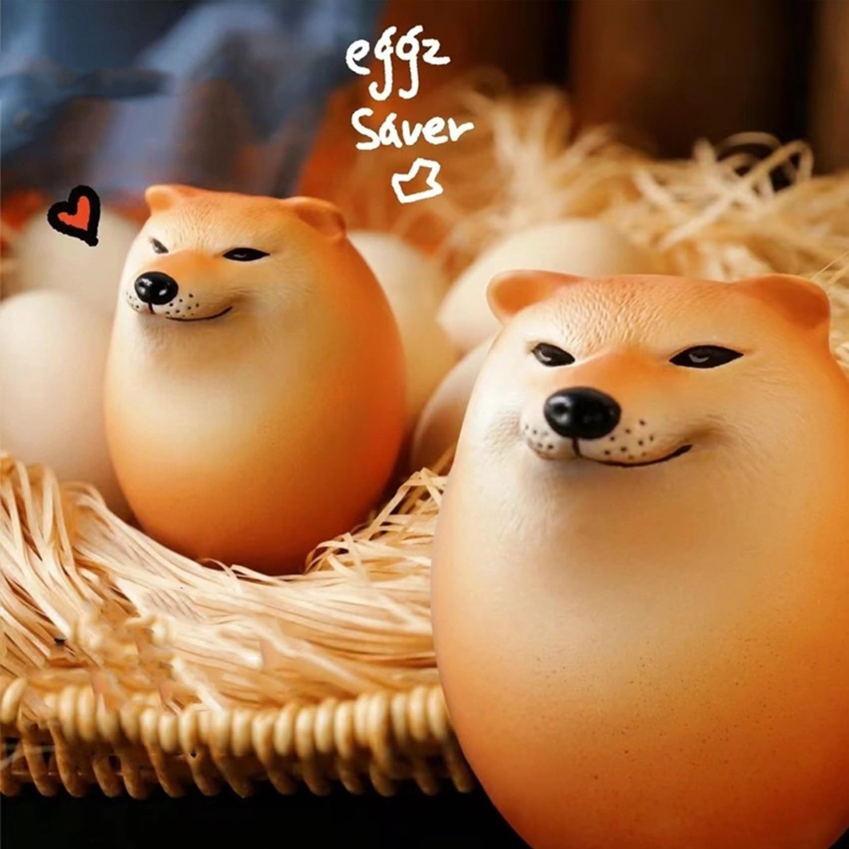 Shiba Inu Dog Squishy Egg Toy - Stress Relief & Anxiety Decompression Squeeze Toy for Kids & Adults - Cute Shibako Puppy Egg for Office, Home, Travel & School Use (1pc)