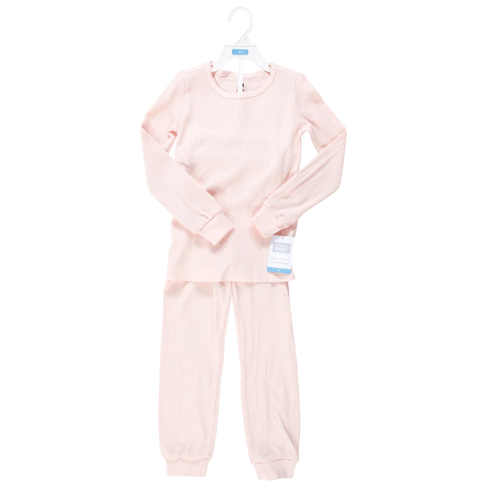 Hudson Baby Unisex Thermal Long Underwear Set - Soft Pink | Warm Winter Base Layer for Infants & Toddlers | Perfect for Cold Weather, Outdoor Activities & Sleepwear