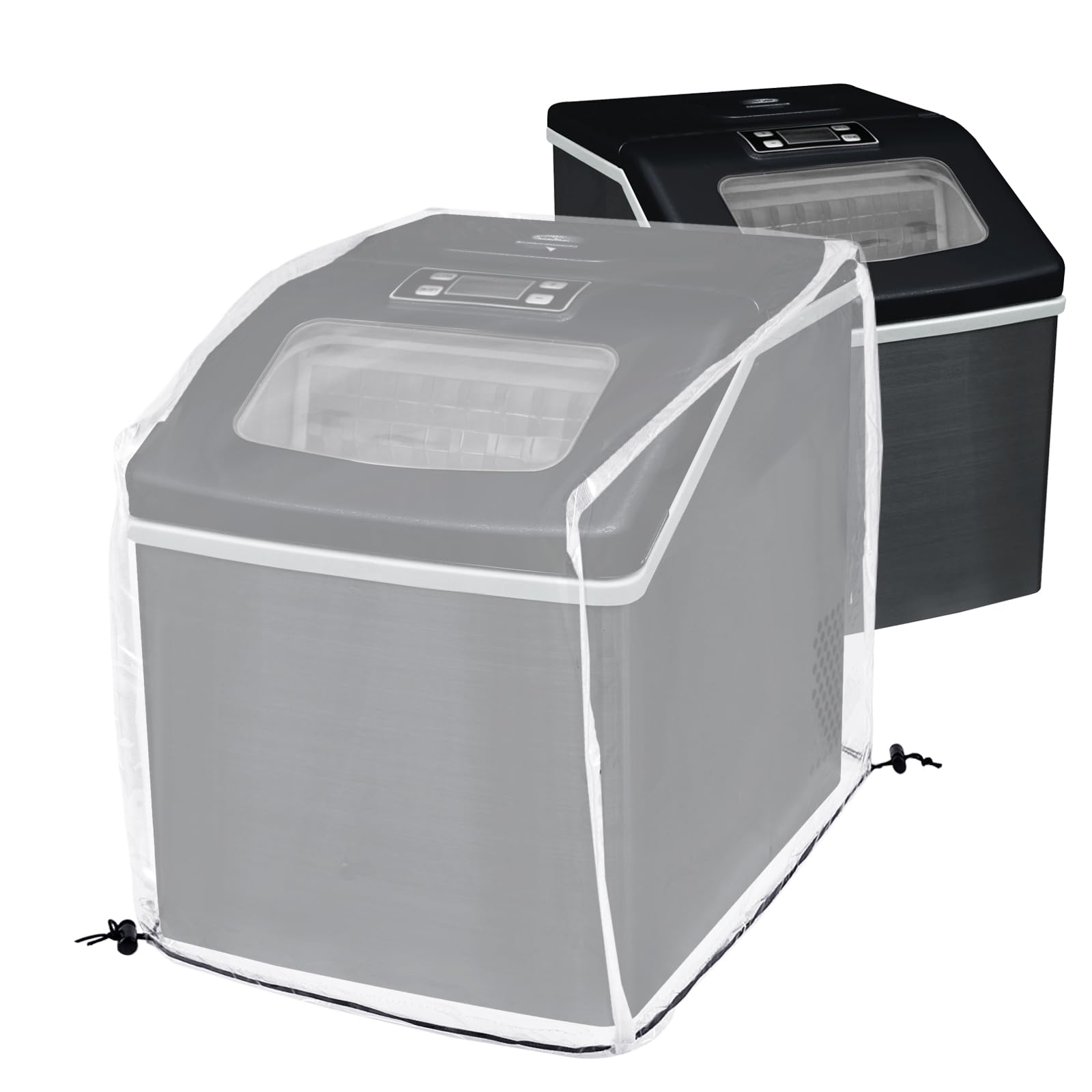 **PVC Ice Maker Cover - Dustproof & Waterproof Protective Shield for Portable Ice Machines, Ice Cube Makers & Countertop Appliances - Ideal for Home, Garage, Office & Outdoor Use**