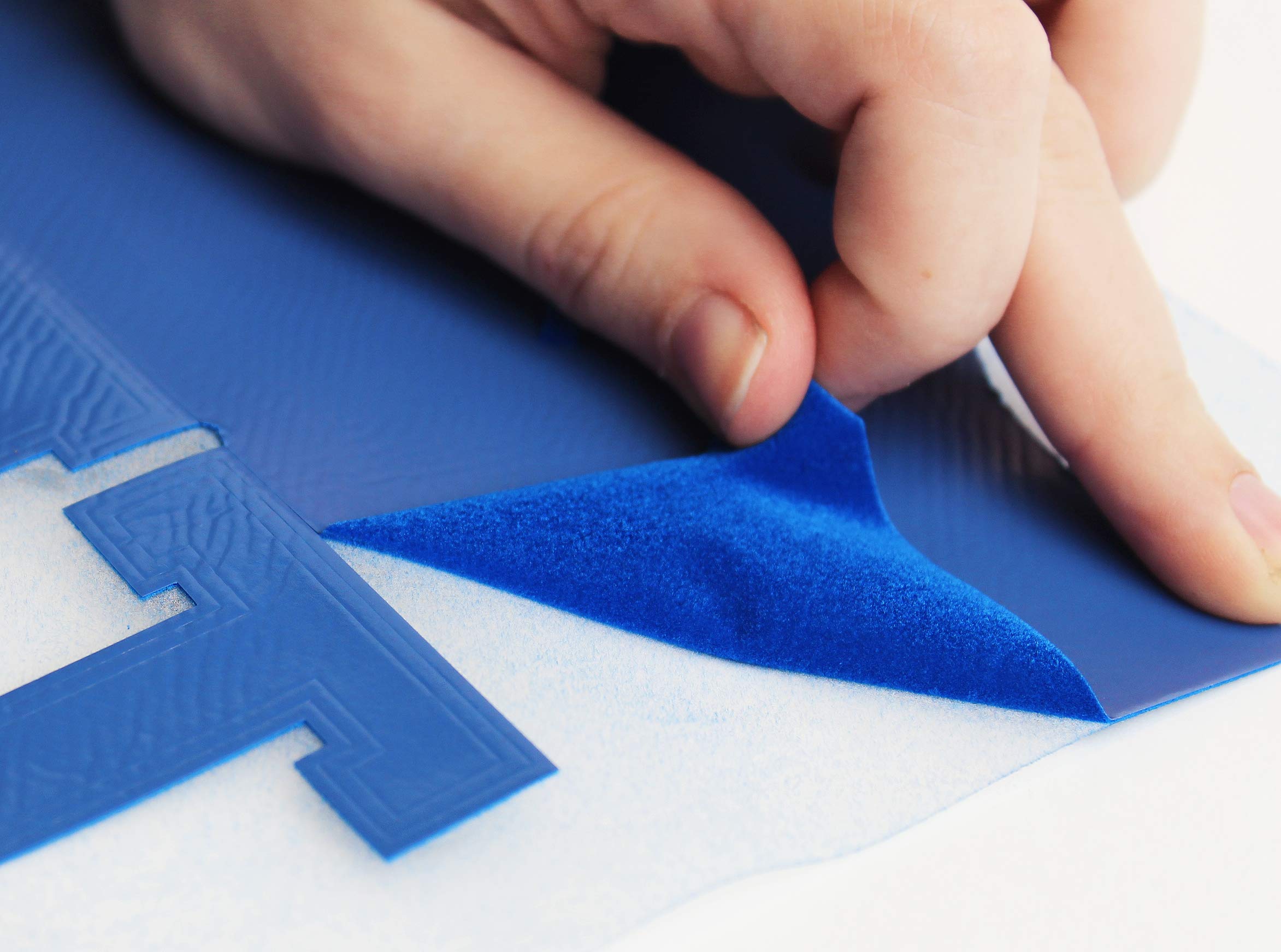 PA Paper Accents Vinyl Iron-On Flocked Blue - Premium Heat Transfer Material for DIY T-Shirts, Bags & Home Decor Projects