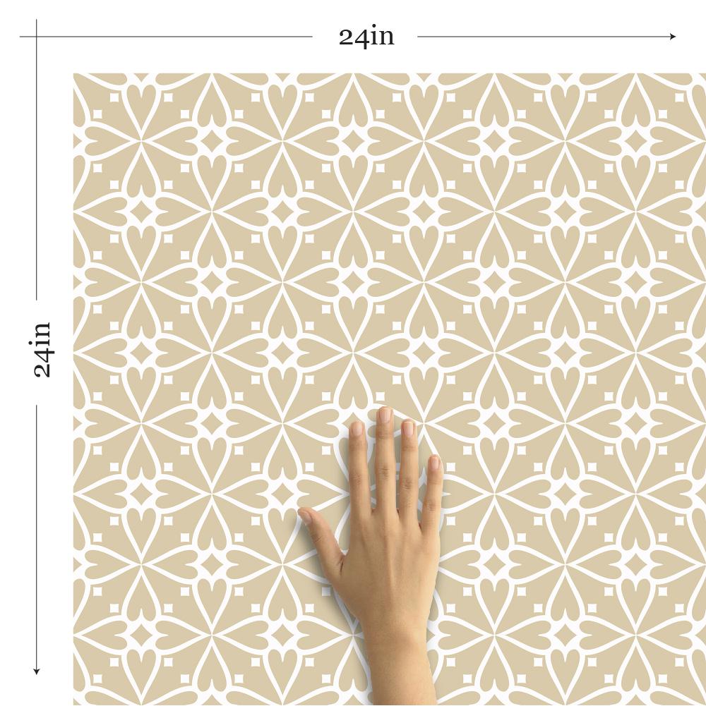 Beige and Gold Damask Peel and Stick Removable Wallpaper - Self-Adhesive Wall Covering for Bedroom, Living Room & Home Decor