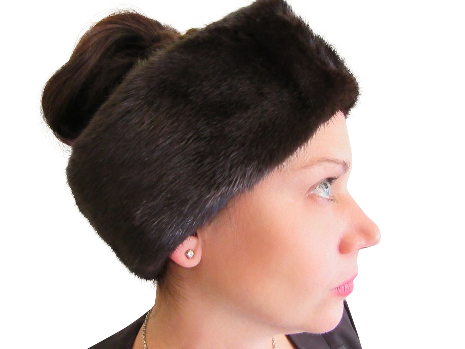 3.75-4 Inches Wide Mink Fur Headband for Women - Soft Winter Head Wrap for Cold Weather & Fashion Accessory
