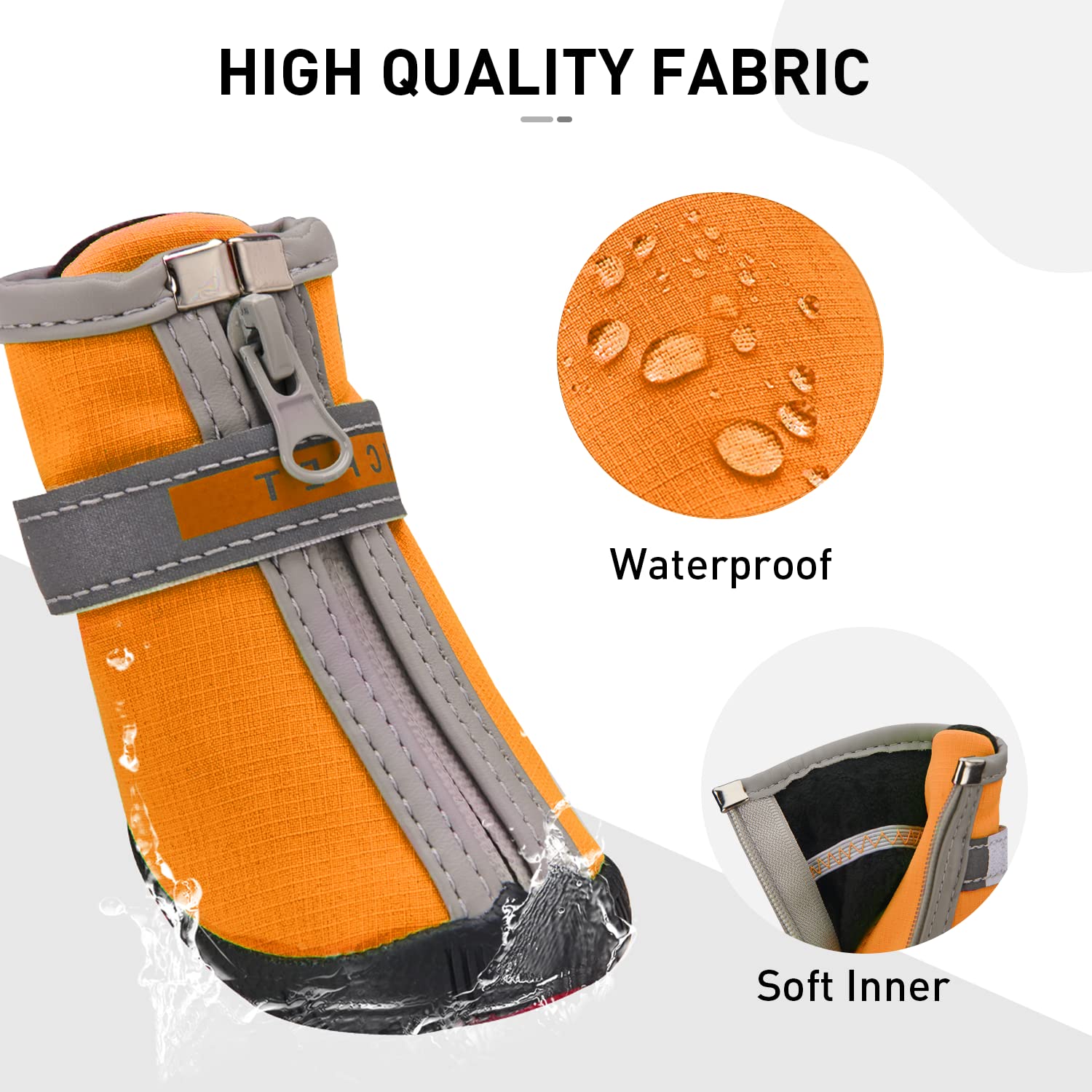 **Anti-Slip Winter Dog Boots for Small & Medium Dogs - Waterproof Snow Booties with Zipper & Reflective Design - Rugged Sole for Hiking, Walking & Outdoor Adventures**