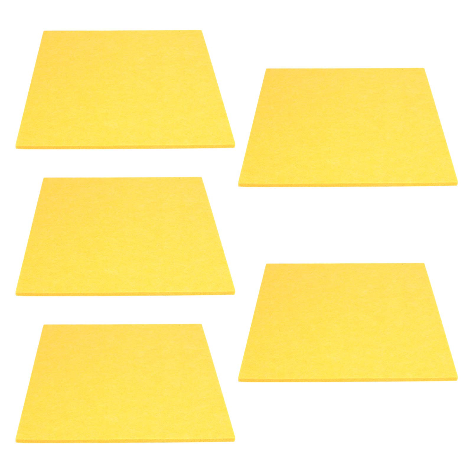 EXCEART 5-Pack Acoustic Soundproof Panels - High NRC Felt Padding for Noise Reduction, Wall Decoration & Studio Treatment (Yellow) | Perfect for Home Theaters, Recording Studios & Office Soundproofing