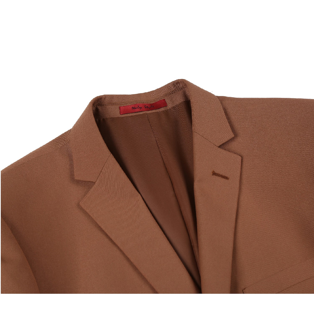 Alessandro Vitello by Renoir 2-Piece Slim Fit Single Breasted Notch Lapel Brown Suit | Premium Men's Business Attire for Weddings, Office & Formal Events | Size 201 106