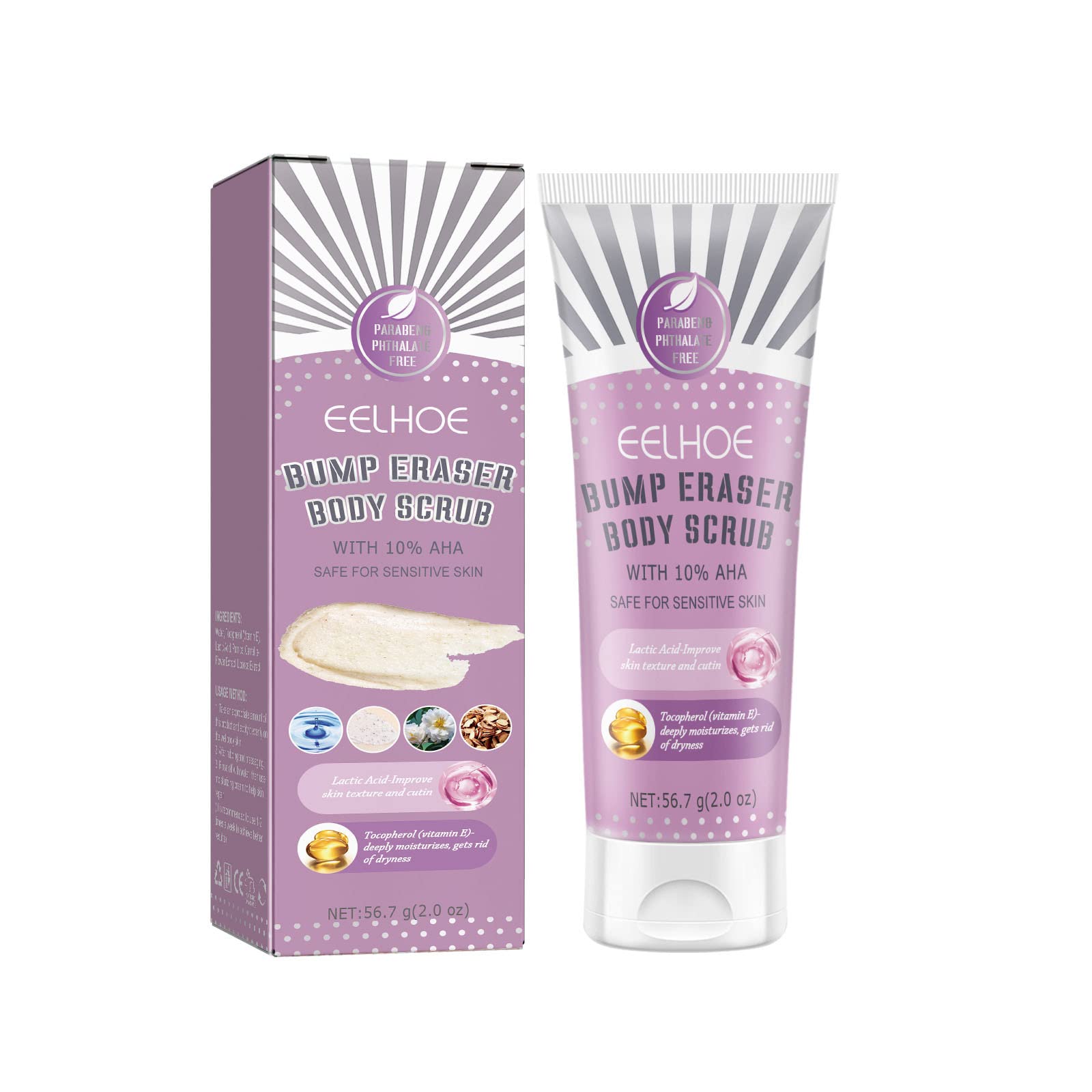 Bump Eraser Exfoliating Body Scrub for Women & Men - 2 oz Organic Anti-Cellulite & Moisturizing Body Wash - Deep Cleansing & Revitalizing for Smooth Skin - Perfect for Shower, Spa & Post-Workout Care