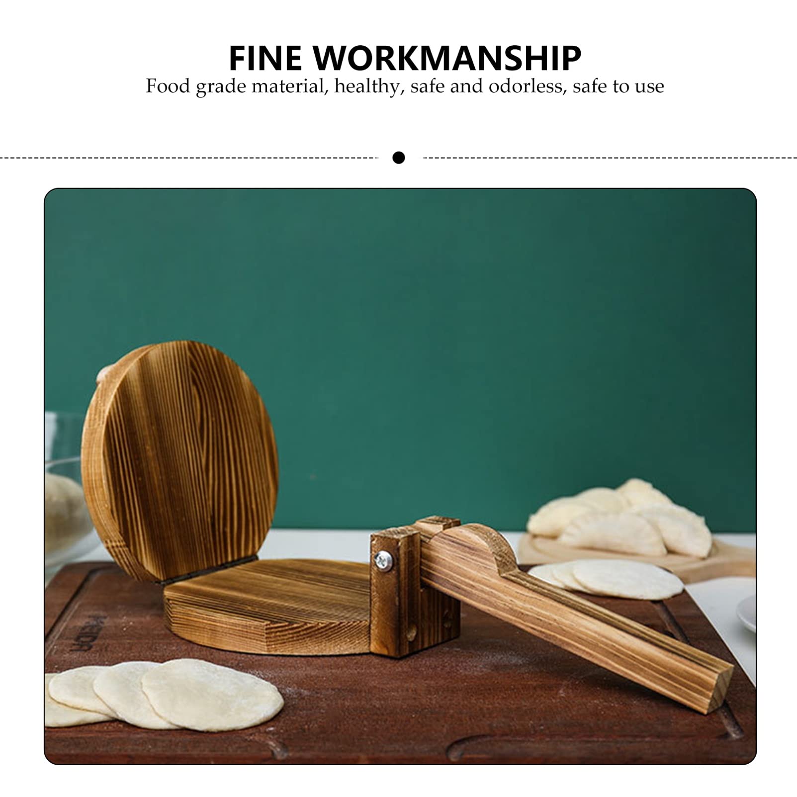 Cabilock Wooden Tortilla Press & Dumpling Maker - Handmade Dough Press for Tacos, Dumplings, Roti & Pasta - Perfect for Home Cooking & Mexican/Asian Cuisine