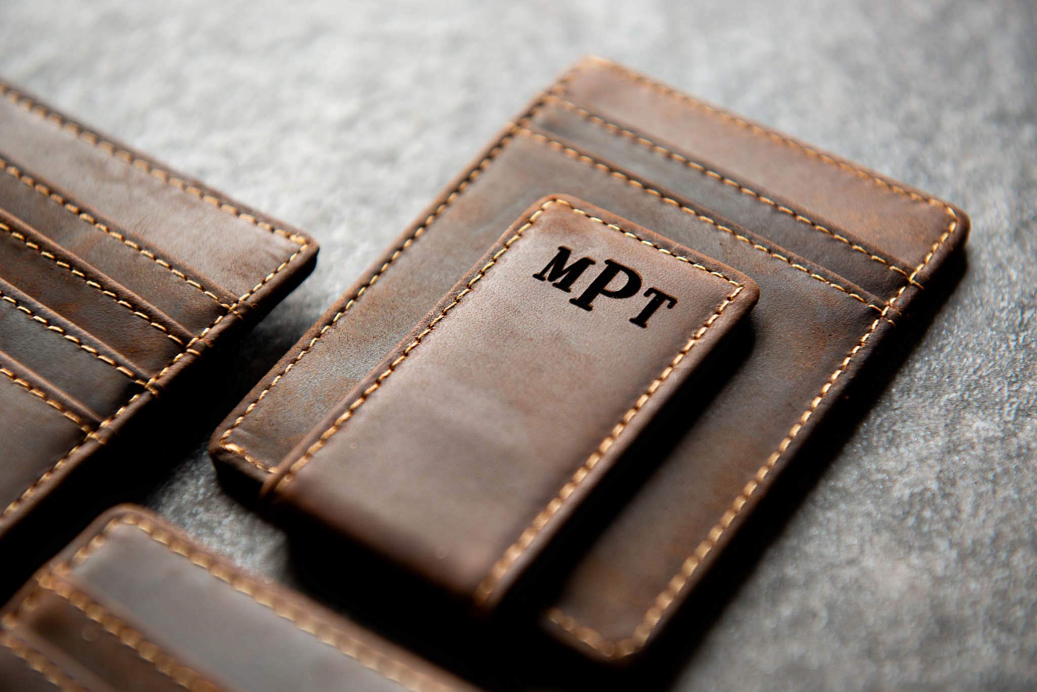Personalized Leather Magnetic Money Clip - The Sanibel by Left Coast Original | RFID Blocking Wallet for Men | Perfect Gift for Business Travel & Everyday Carry