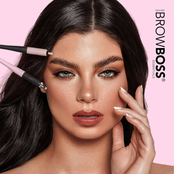 OHMYBROW BOSS Microblade Eyebrow Pen & Stencil Kit - Professional Waterproof Eyebrow Makeup Set for Natural Looking Brows - Perfect for Daily Use, Special Occasions, and Salon Professionals