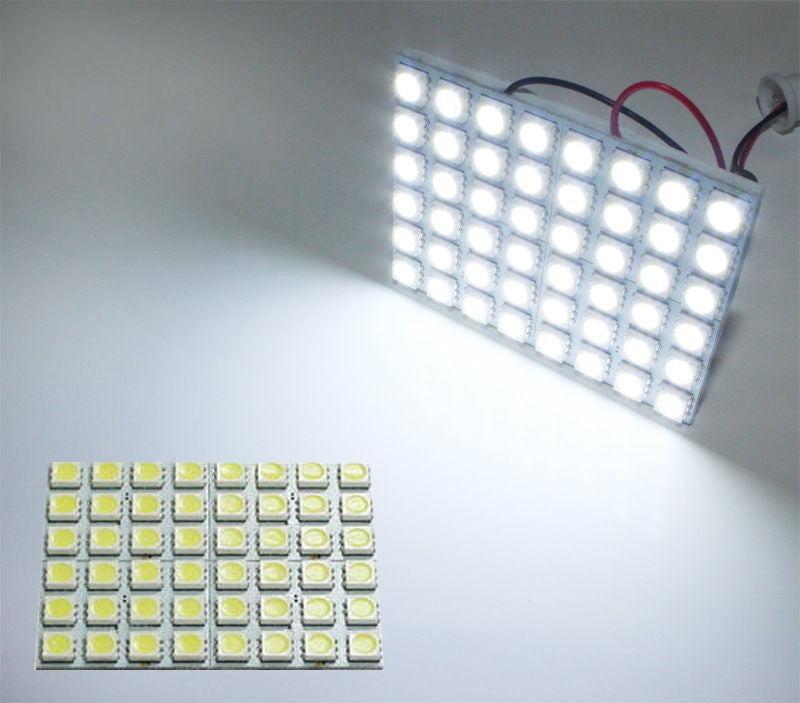 48 SMD 5050 White LED Panel Lights for Car Interior Dome & Trunk Cargo - Bright Interior Lighting for Cars, SUVs, Trucks and Vehicles - Perfect for Night Driving, Camping and Road Trips