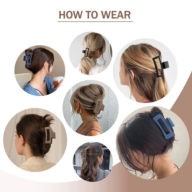 Staila 3-Piece French Hair Claw Clips for Thick Hair - Sturdy & Secure Hair Accessories for Women & Girls - Perfect for Updos, Ponytails & Everyday Hairstyles
